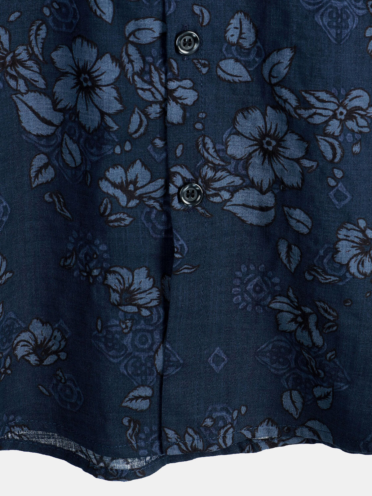 Camicia hawaiana vintage floreale in cotone blu da uomo