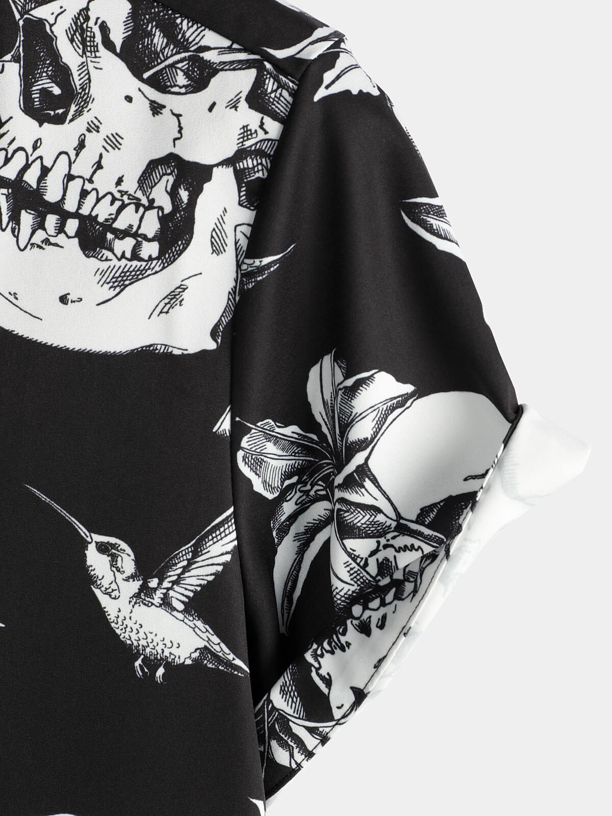 Camicia hawaiana a maniche corte con teschio punk rock da uomo