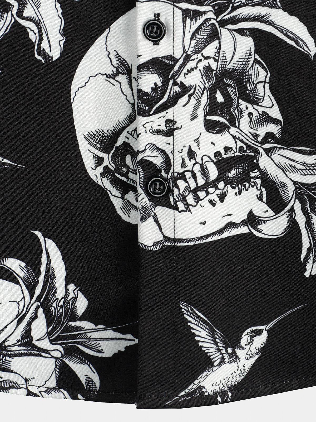 Camicia hawaiana a maniche corte con teschio punk rock da uomo