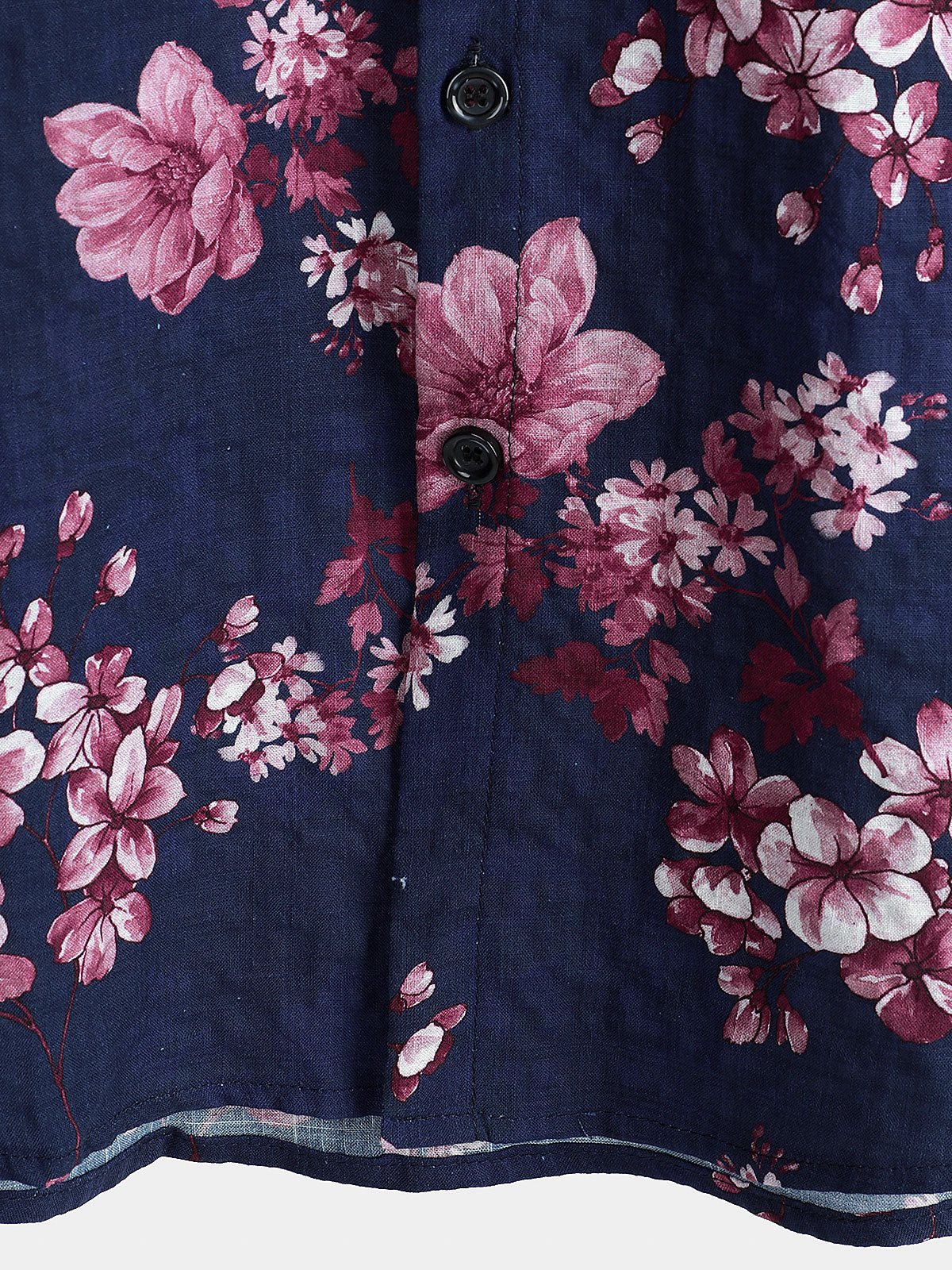 Camicia da uomo in cotone a maniche corte con stampa floreale