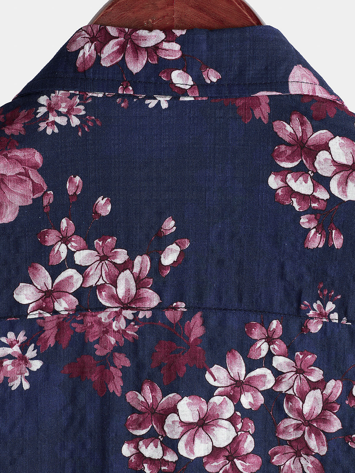 Camicia da uomo in cotone a maniche corte con stampa floreale