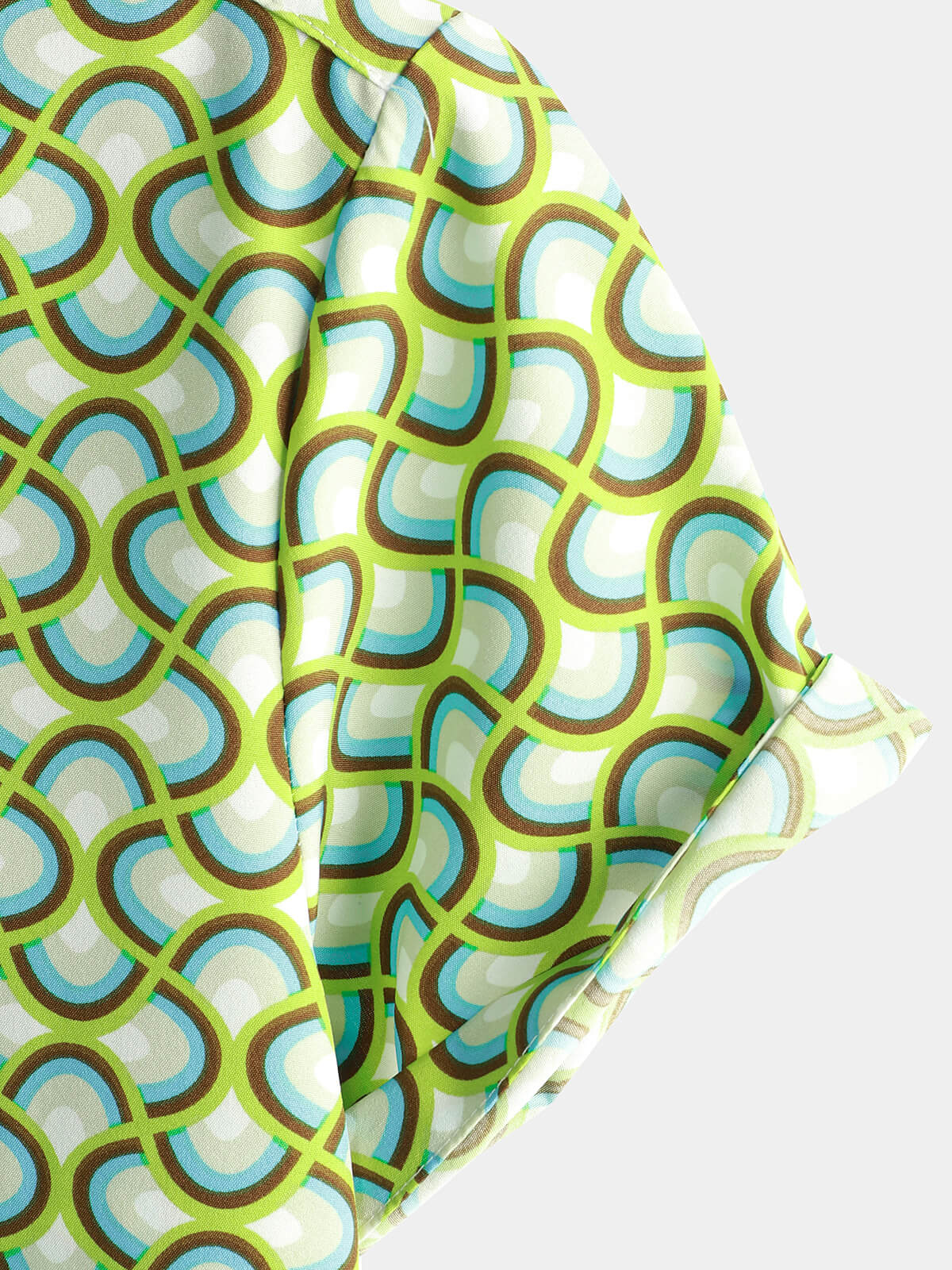Camicia estiva da spiaggia a maniche corte verde da uomo