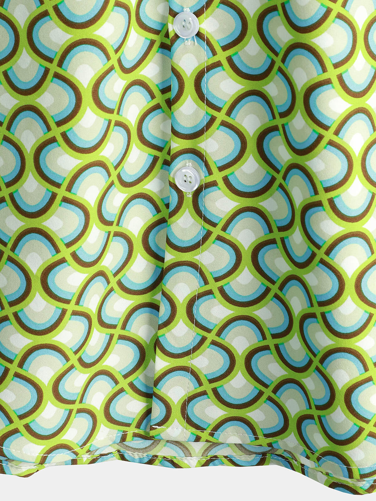 Camicia estiva da spiaggia a maniche corte verde da uomo