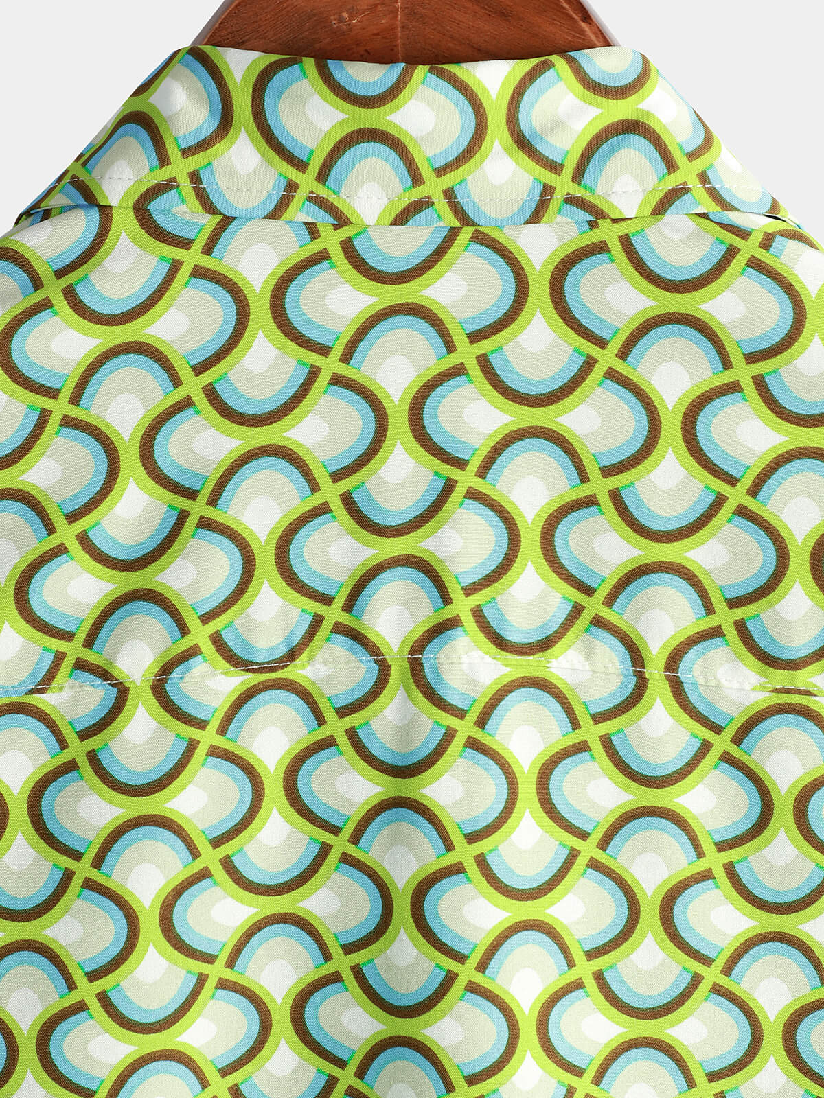 Camicia estiva da spiaggia a maniche corte verde da uomo