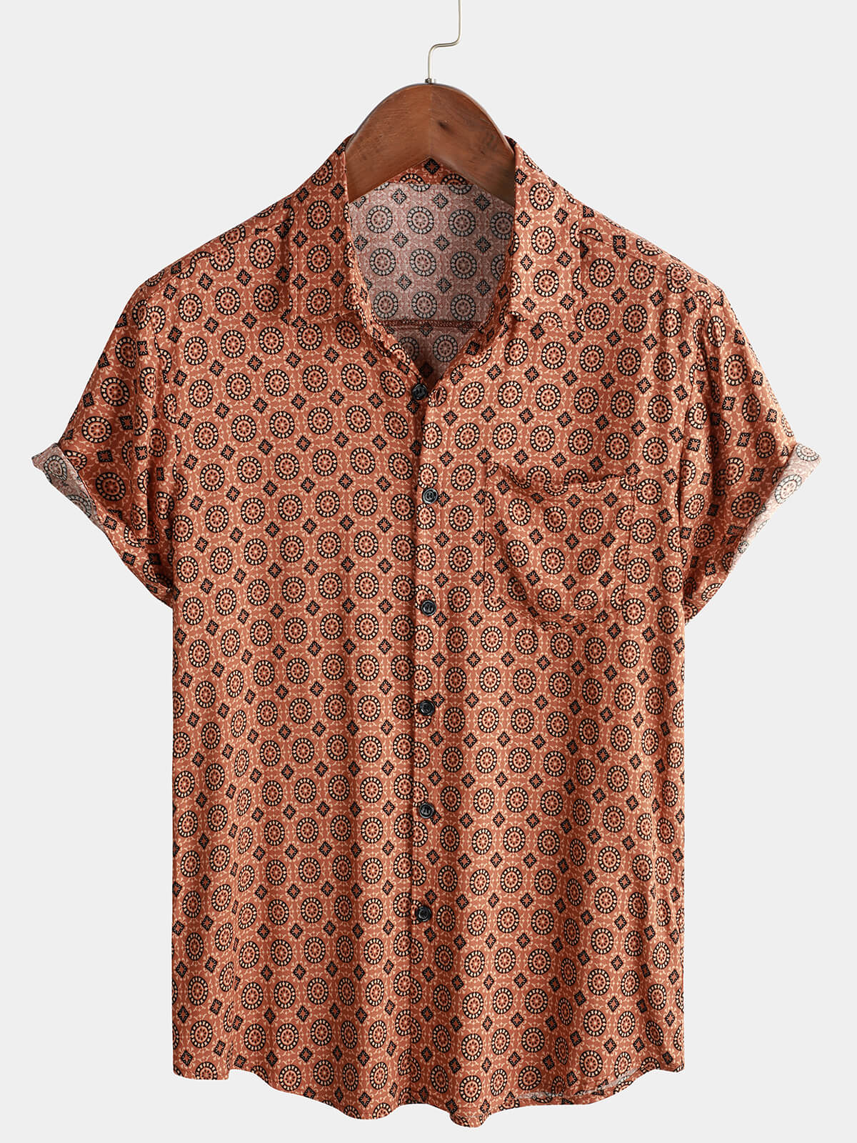 Camicia a maniche corte da spiaggia estiva vintage da uomo