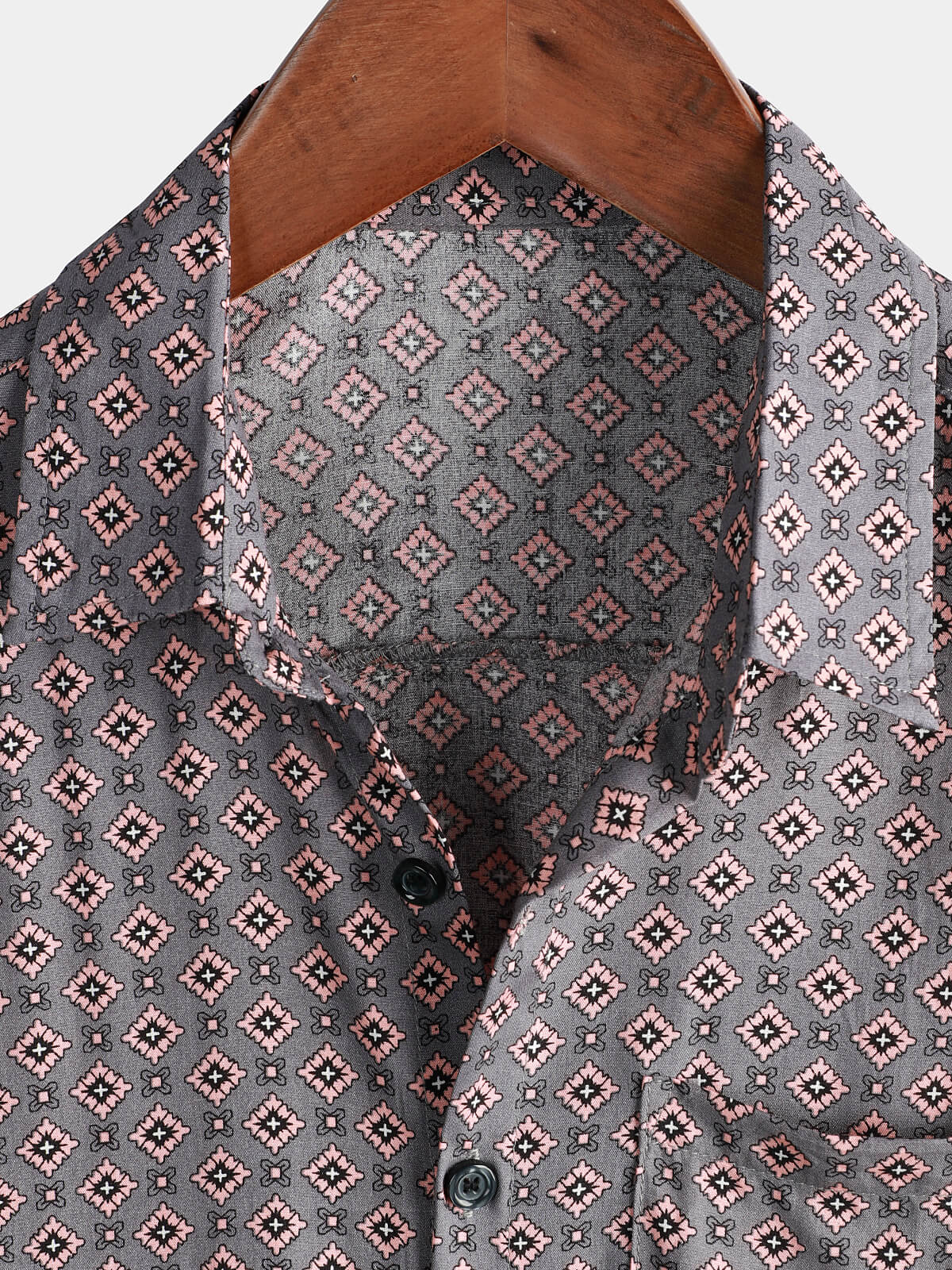 Camicia da spiaggia a maniche corte con bottoni da uomo