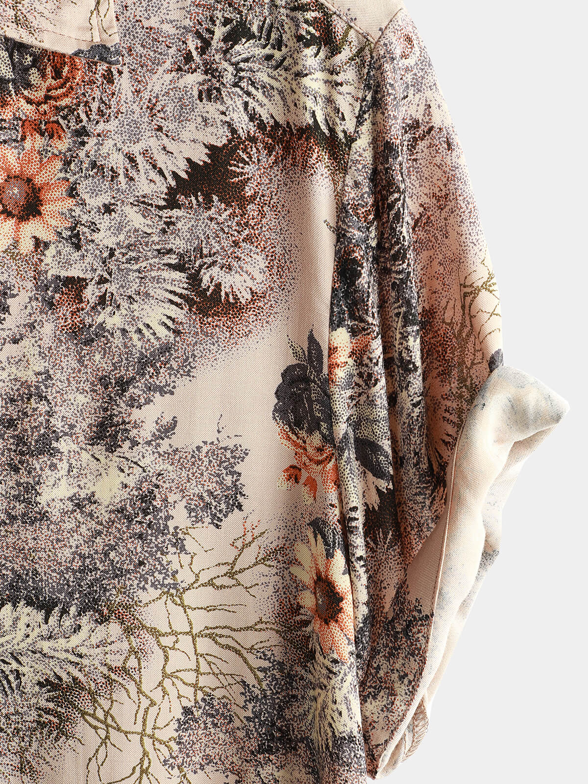 Camicia casual retrò con stampa floreale da uomo