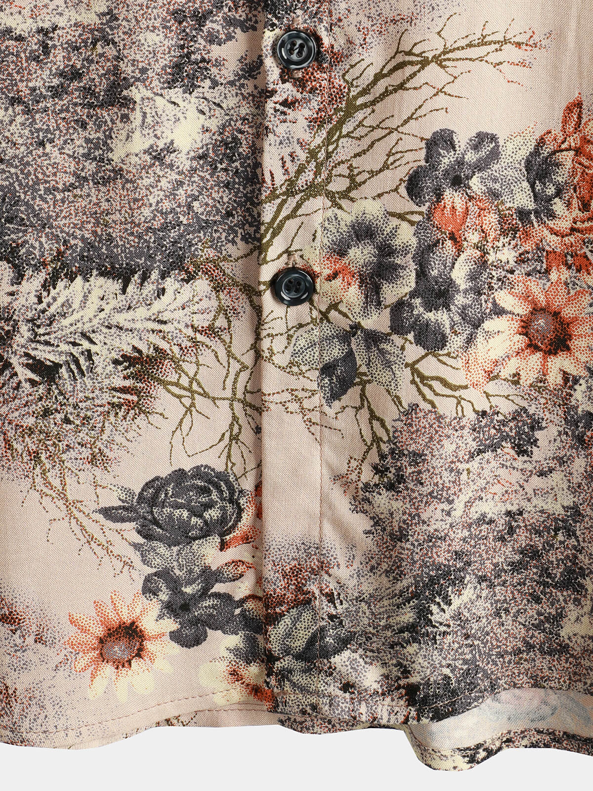 Camicia casual retrò con stampa floreale da uomo