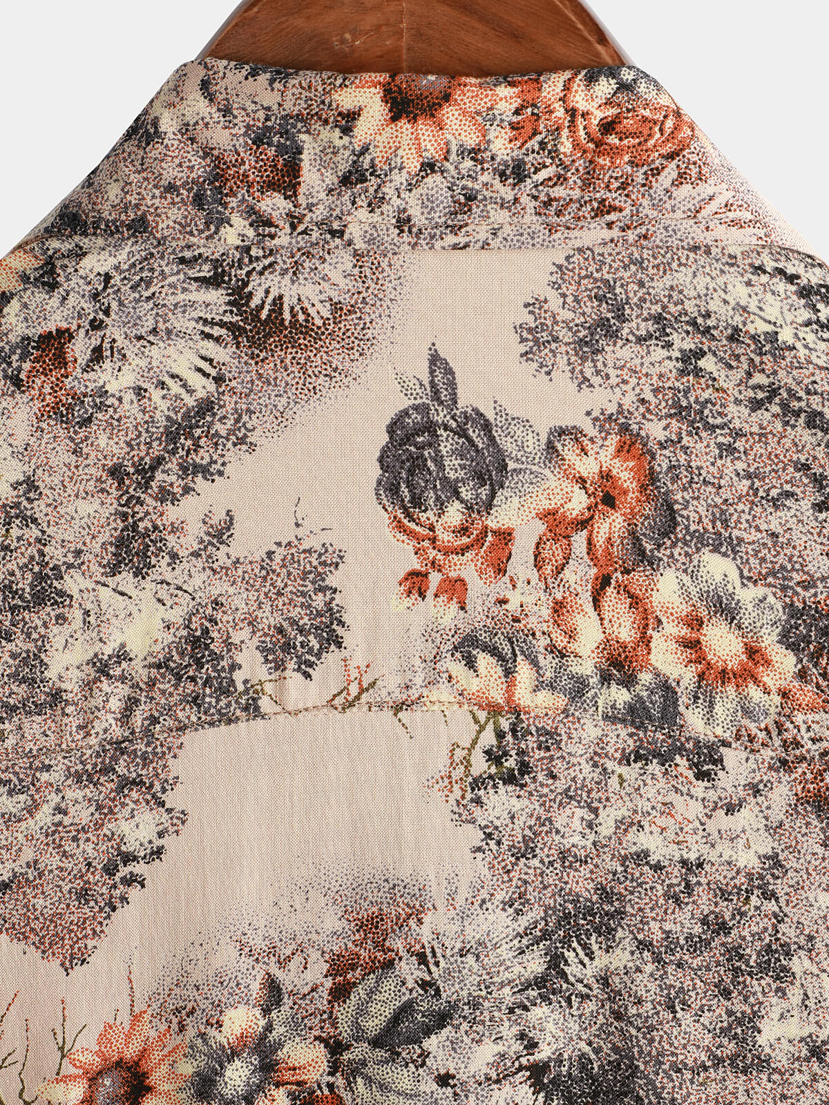 Camicia casual retrò con stampa floreale da uomo