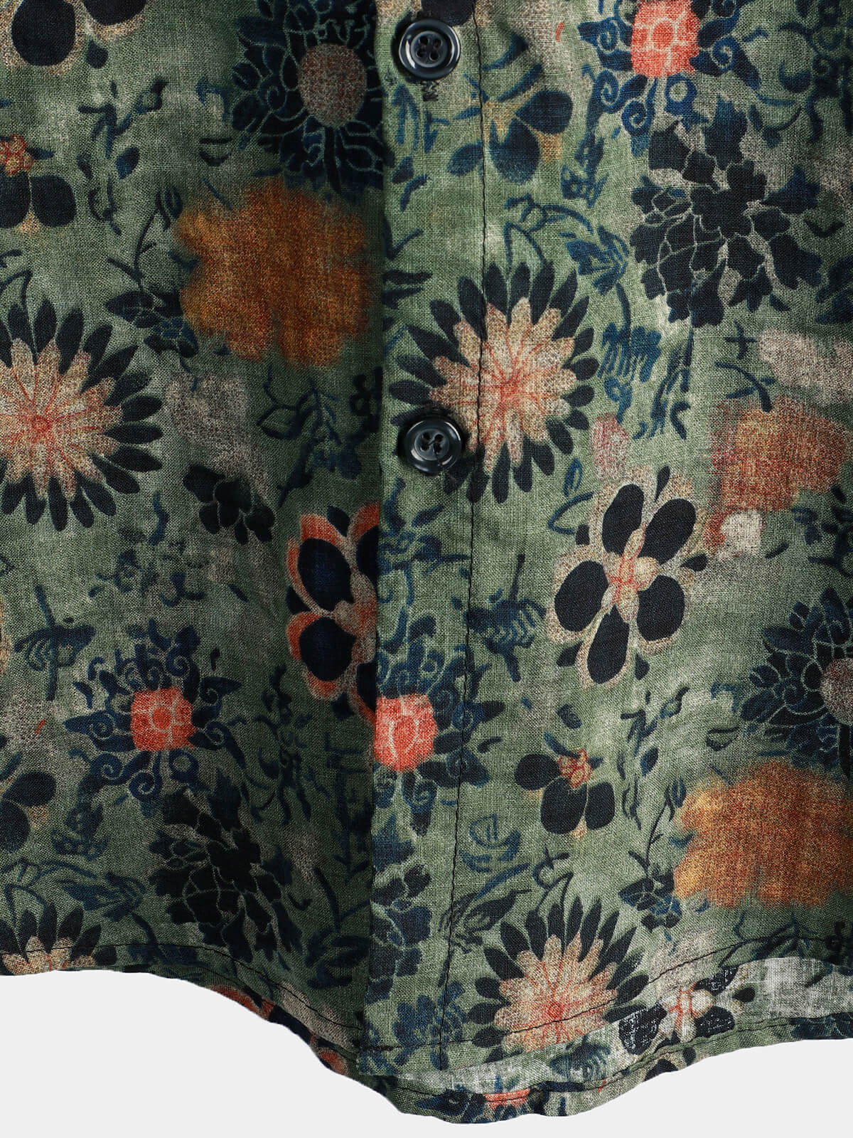Camicia a maniche corte con stampa floreale vintage da uomo