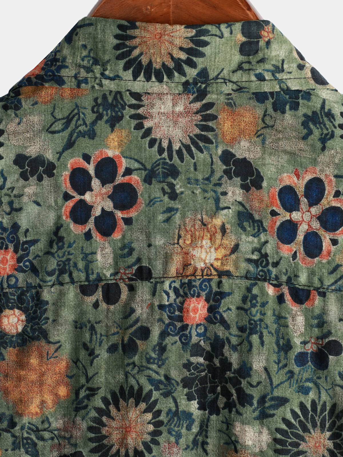 Camicia a maniche corte con stampa floreale vintage da uomo