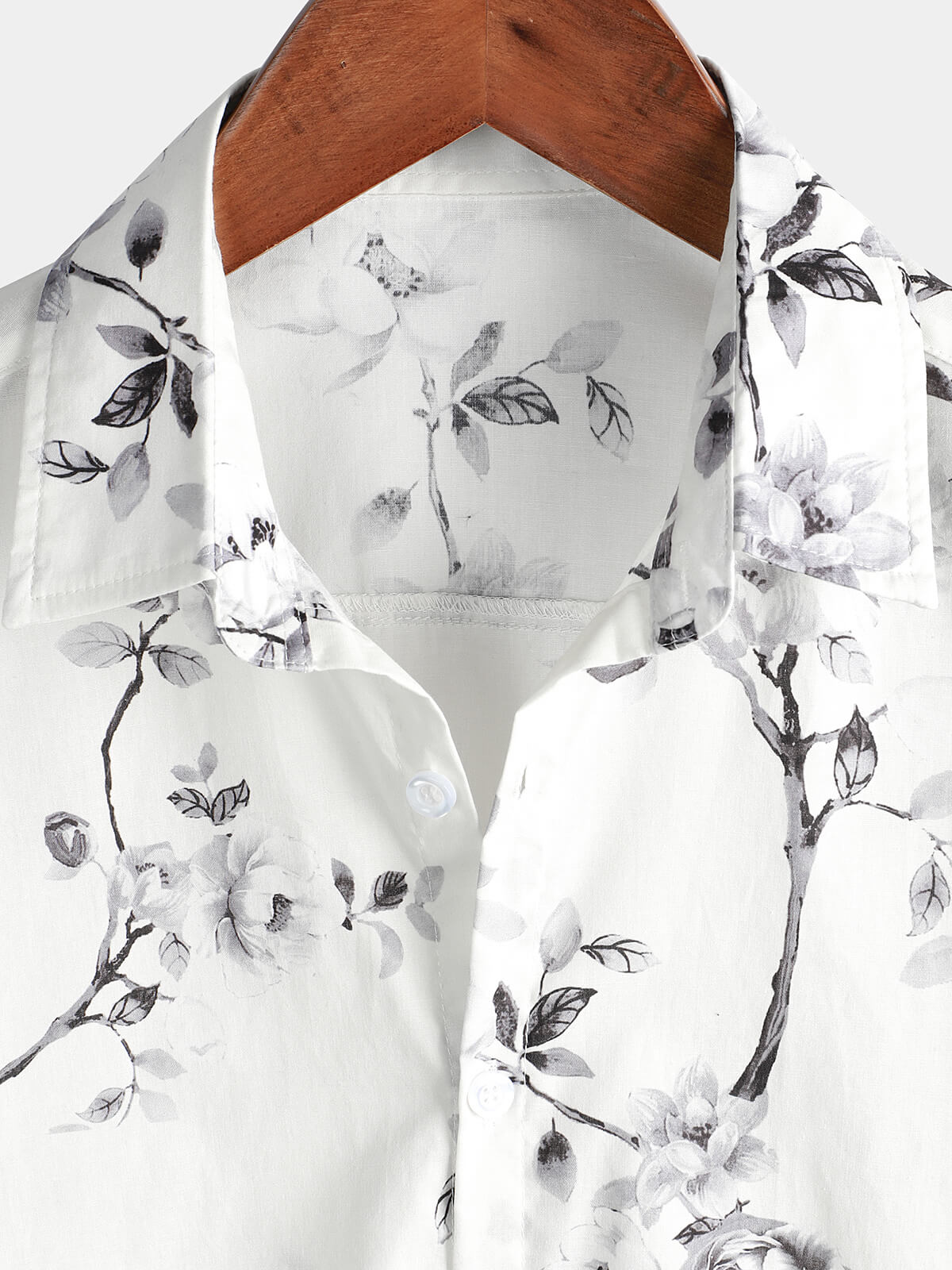 Camicia hawaiana da spiaggia bianca floreale da uomo