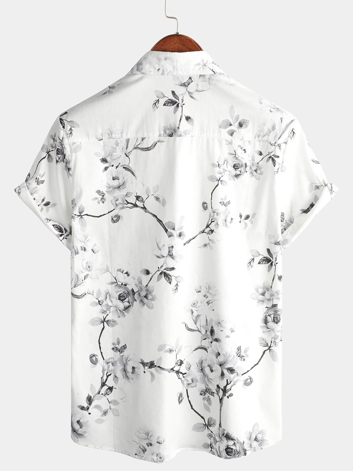 Camicia hawaiana da spiaggia bianca floreale da uomo
