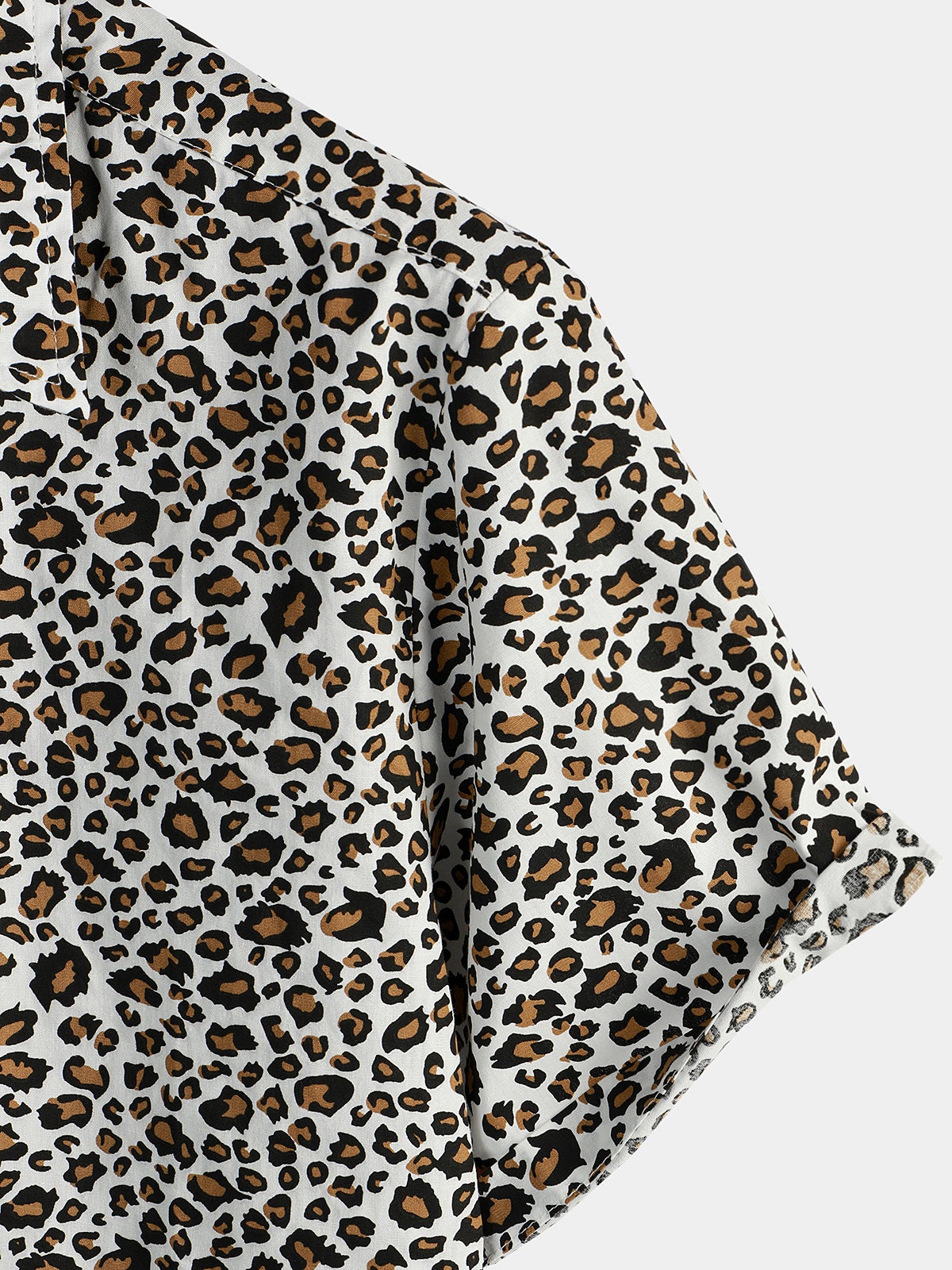 Camicia corta da uomo con stampa leopardata rock