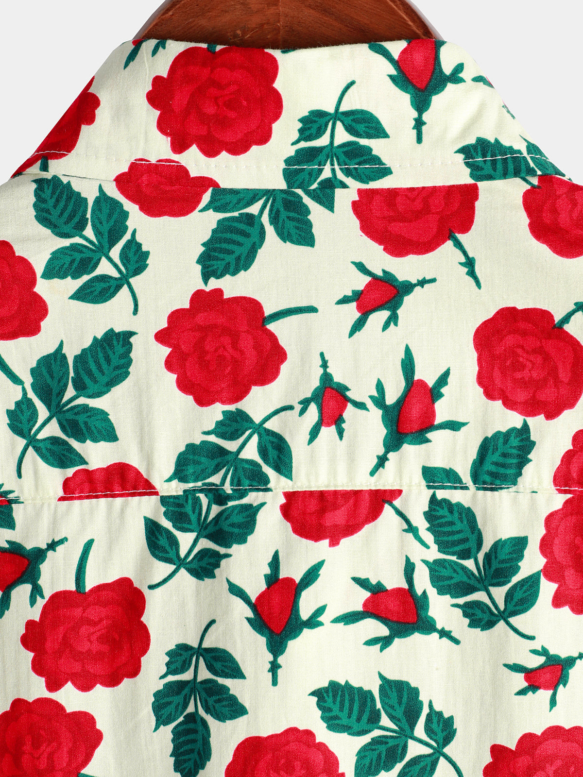 Camicia uomo estiva in cotone con stampa rose