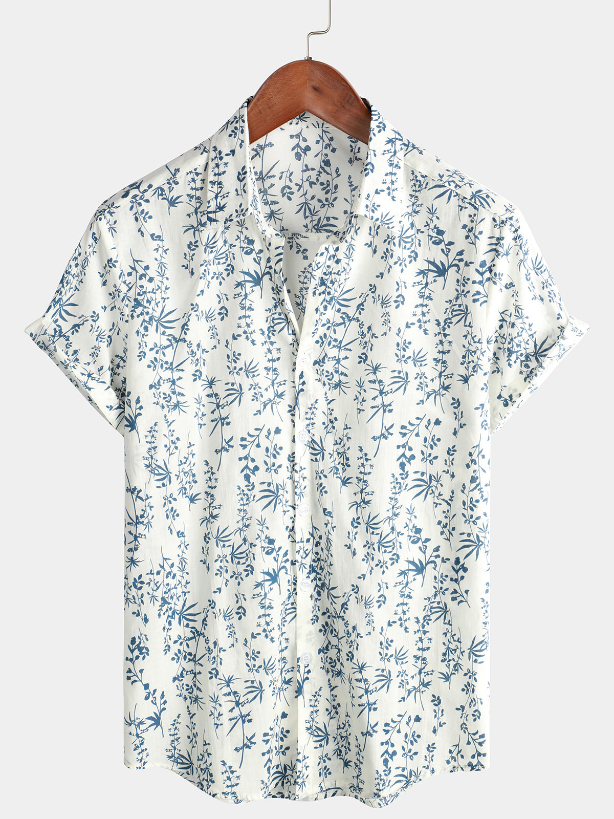 Camicia corta da uomo con stampa floreale per le vacanze
