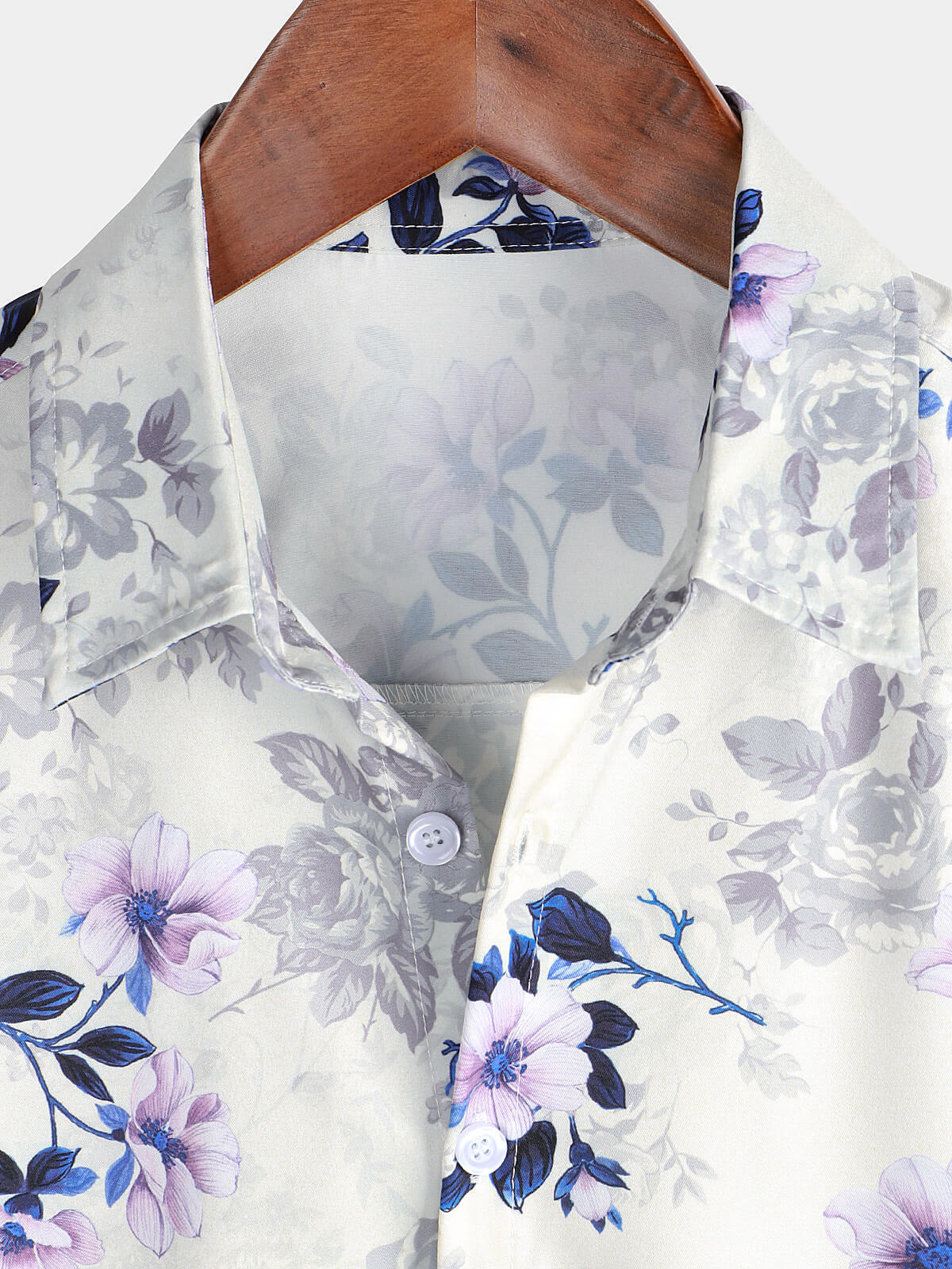 Camicia estiva da uomo a maniche corte con stampa floreale