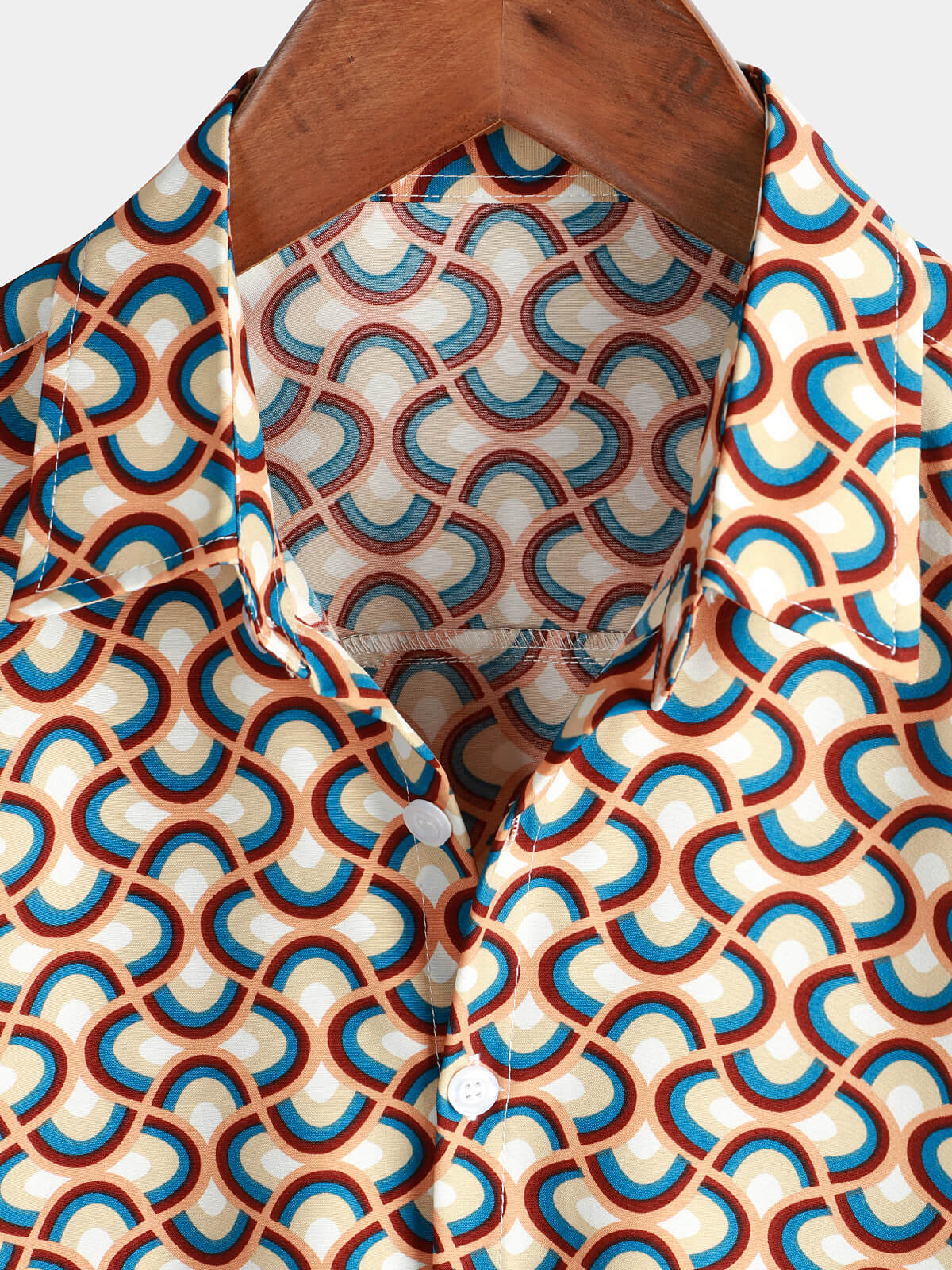 Camicia da uomo con cerchio geometrico retrò