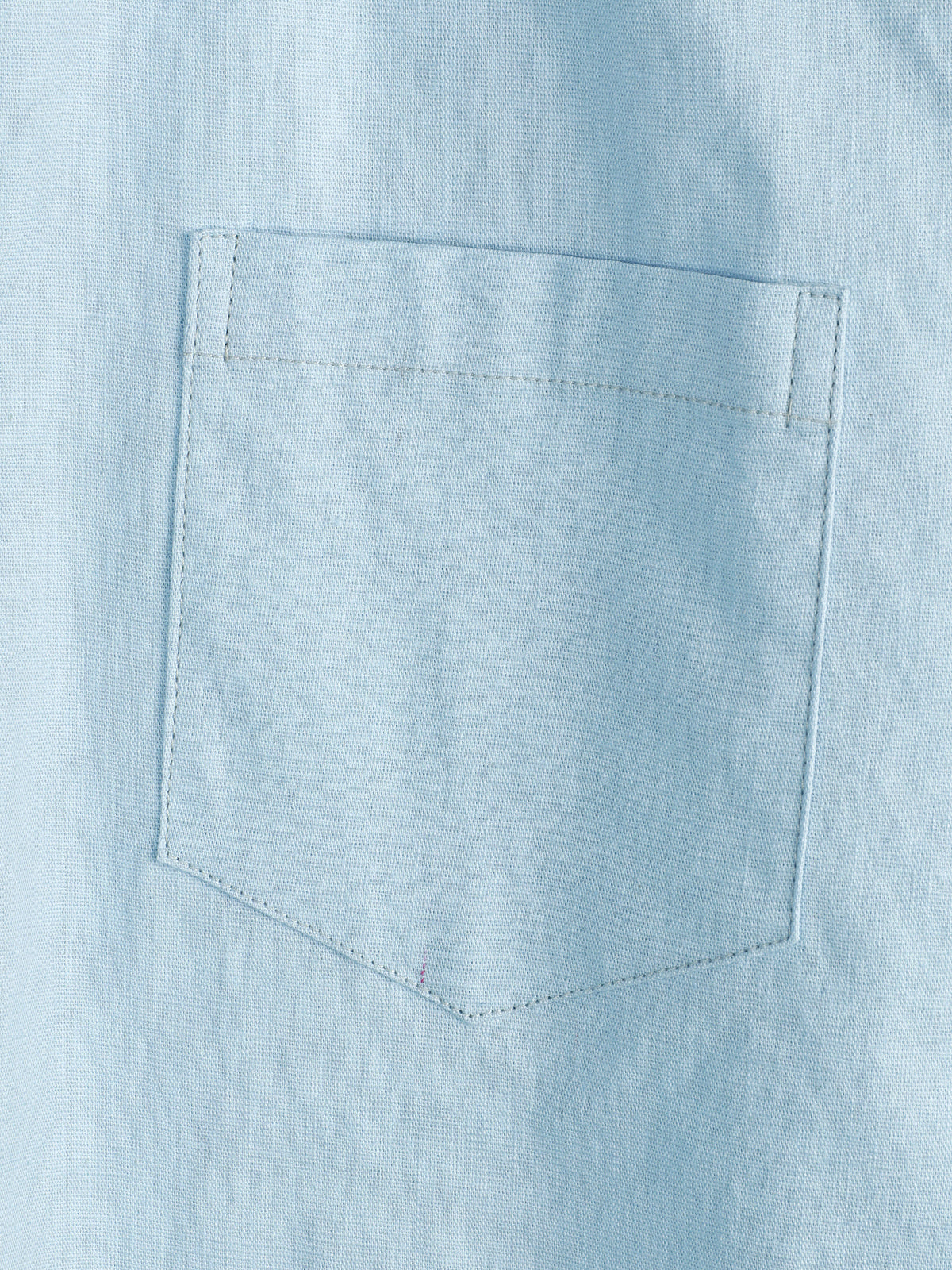Camicia casual a maniche corte in lino e cotone a tinta unita con tasca per uomo