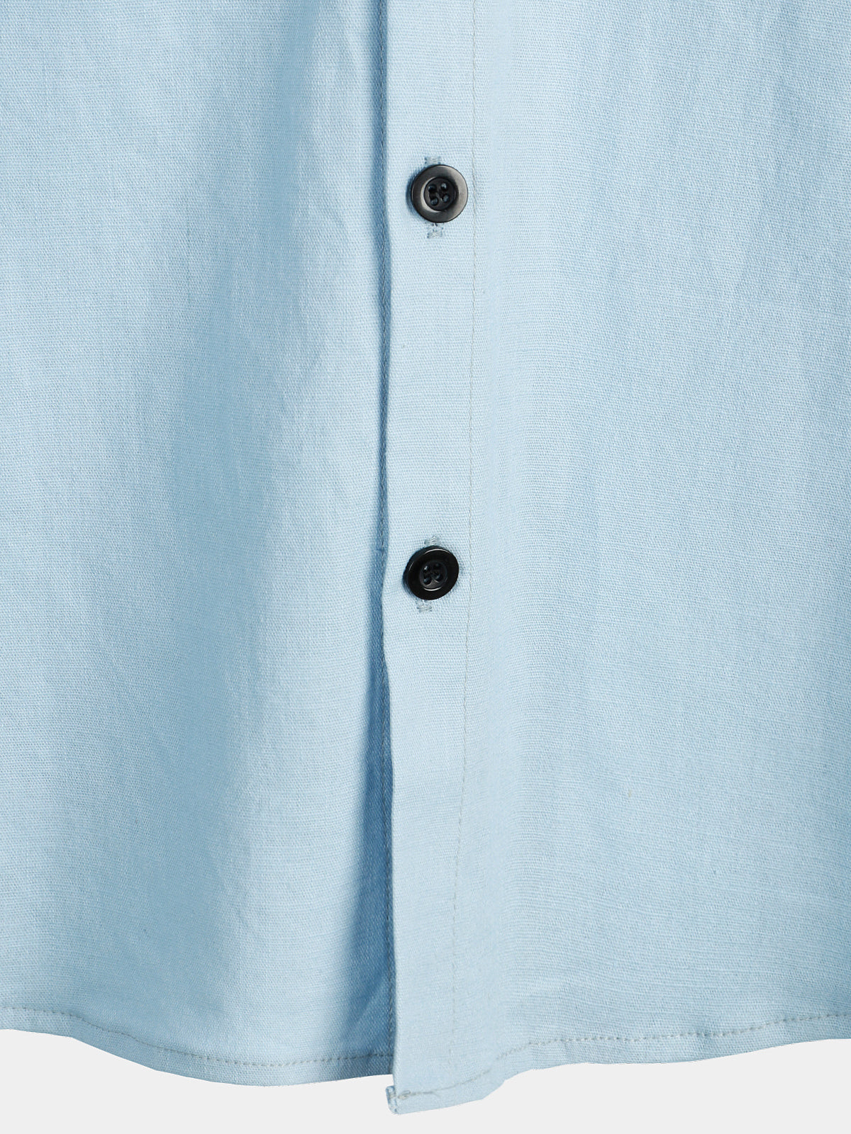 Camicia casual a maniche corte in lino e cotone a tinta unita con tasca per uomo