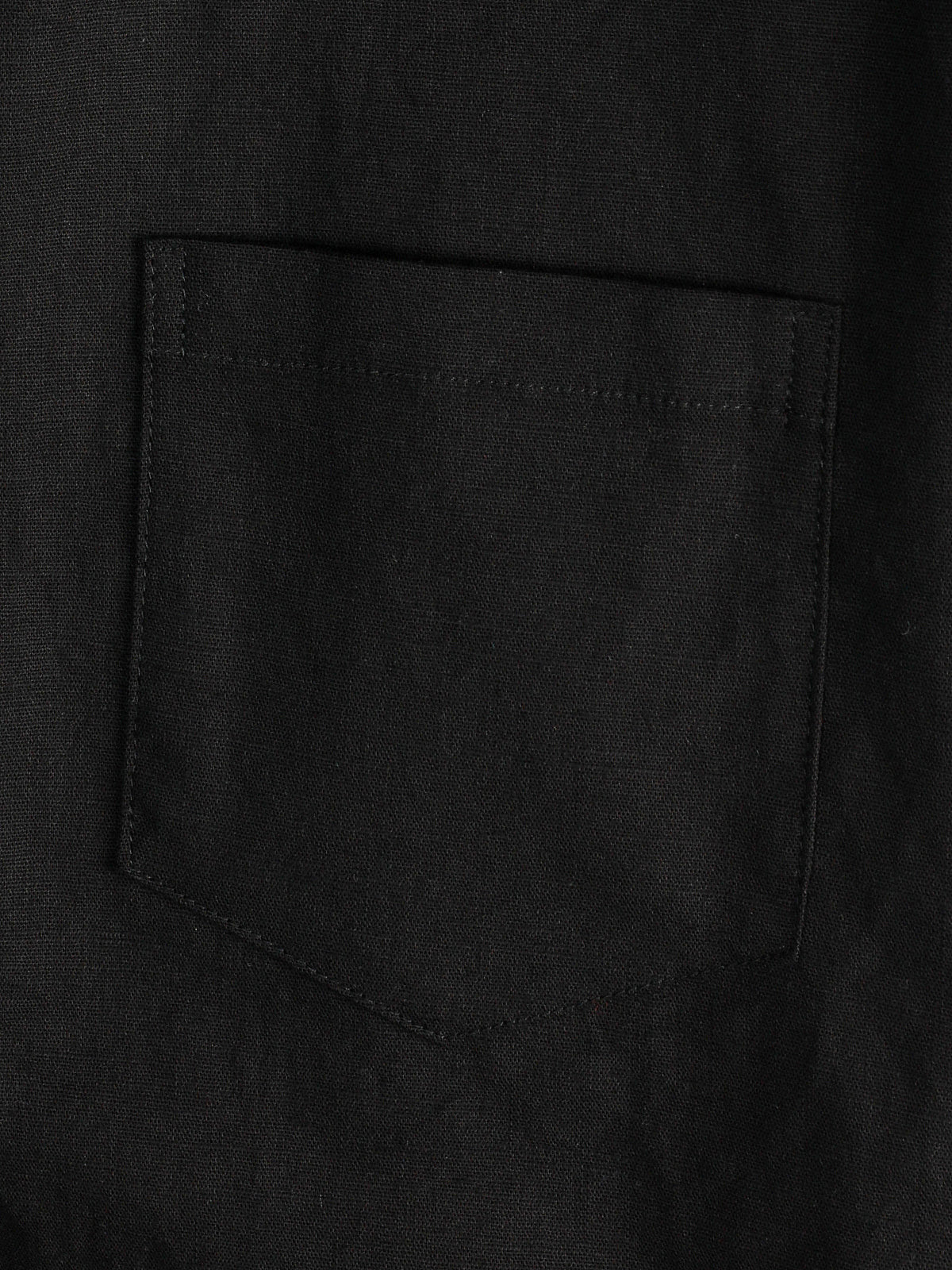 Camicia casual a maniche corte in lino e cotone a tinta unita con tasca per uomo
