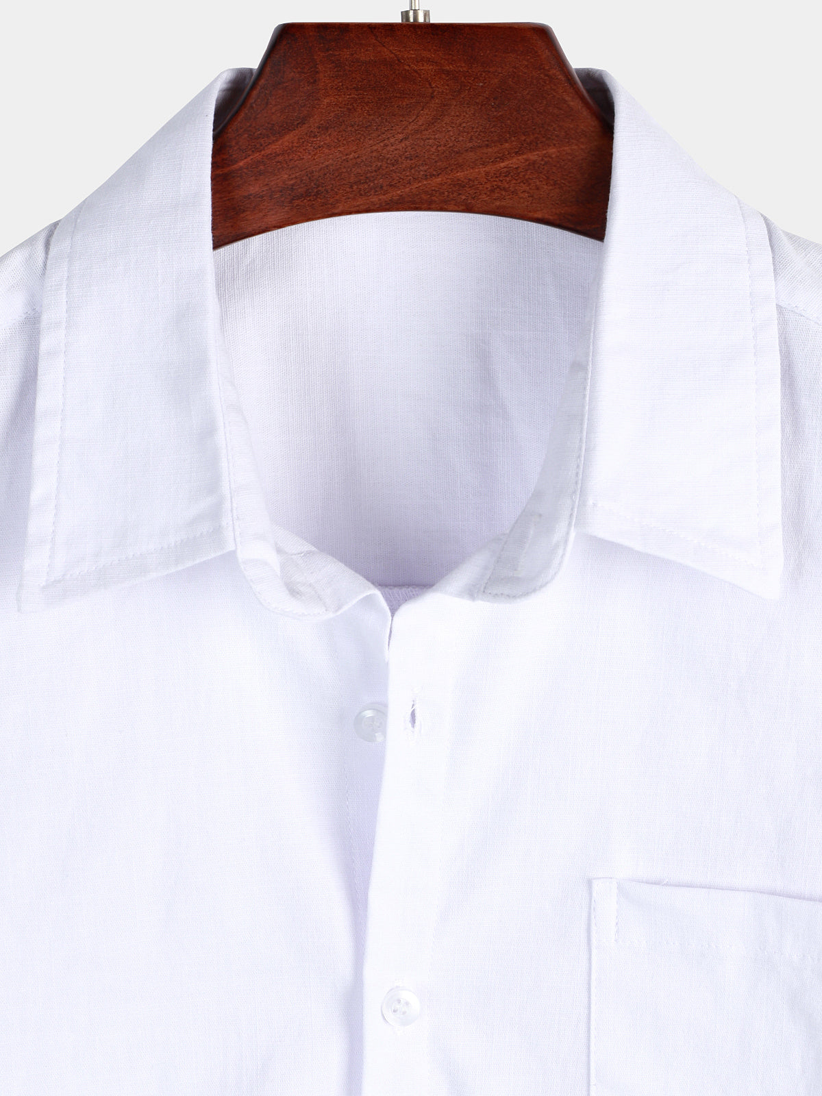 Camicia casual a maniche corte in lino e cotone da uomo