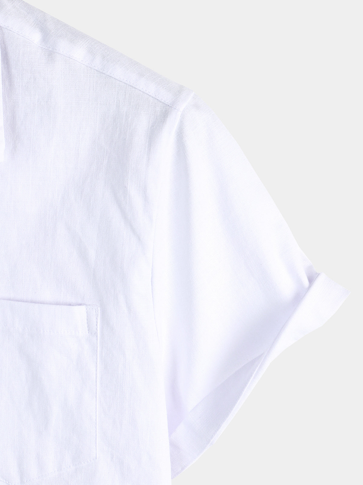 Camicia casual a maniche corte in lino e cotone da uomo