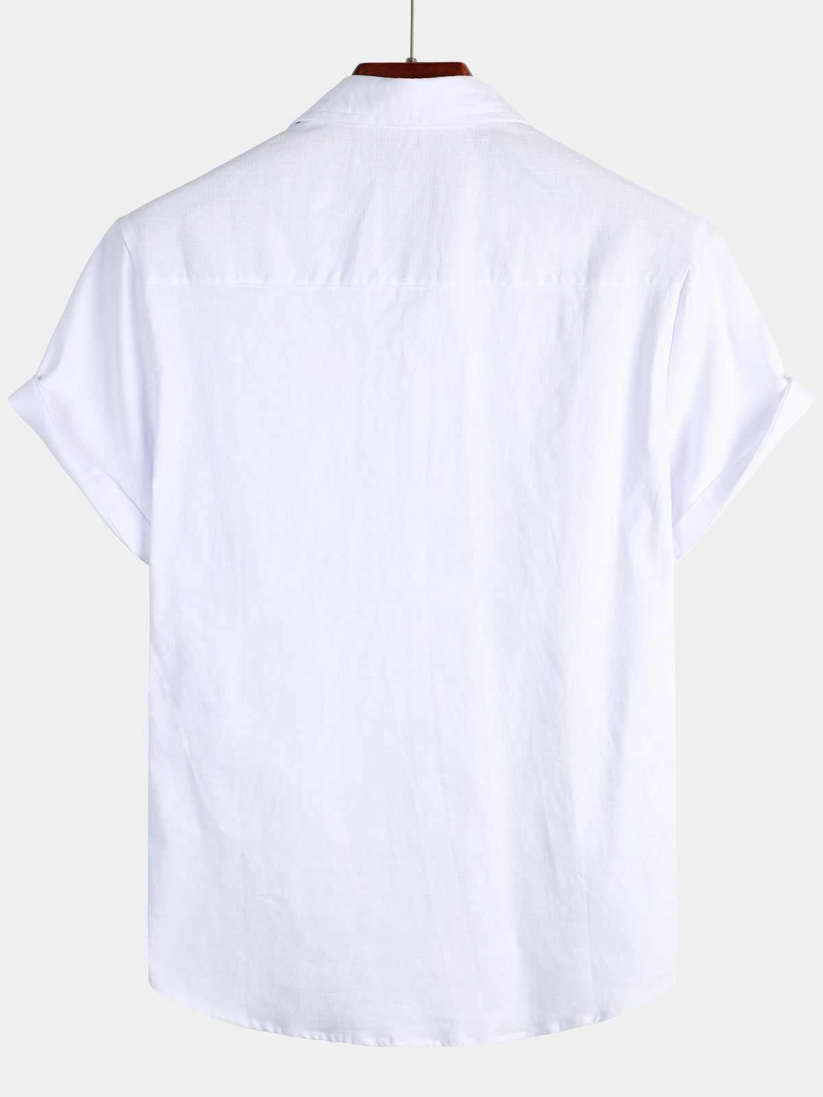 Camicia casual a maniche corte in lino e cotone da uomo