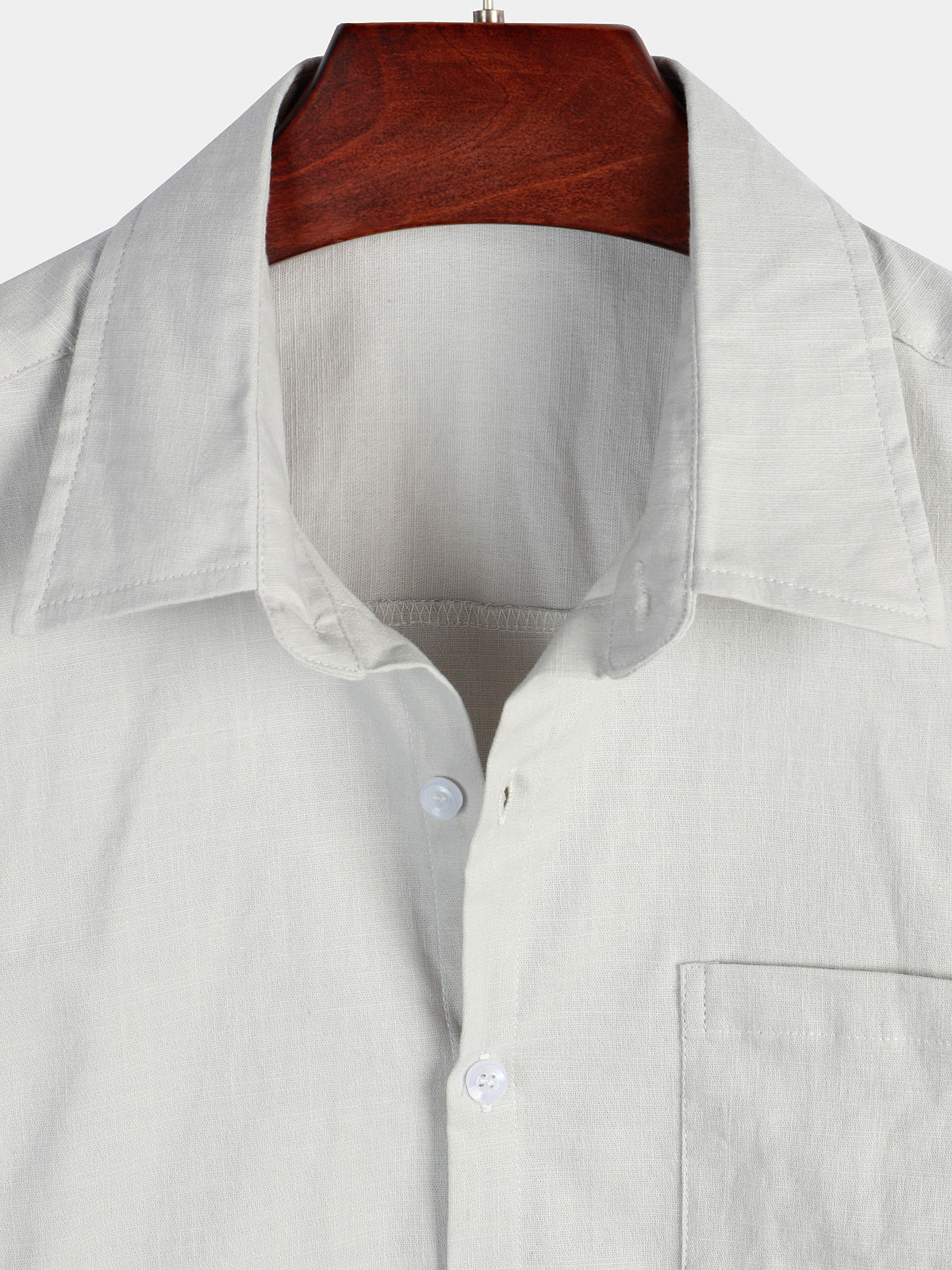 Camicia casual a maniche corte in lino e cotone da uomo
