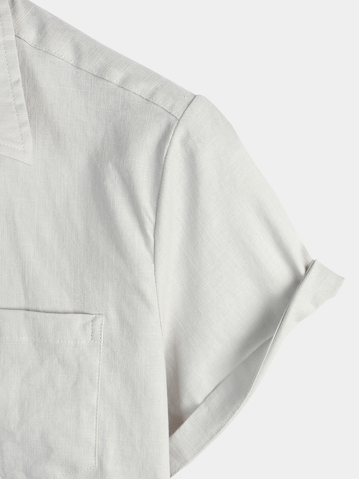 Camicia casual a maniche corte in lino e cotone da uomo