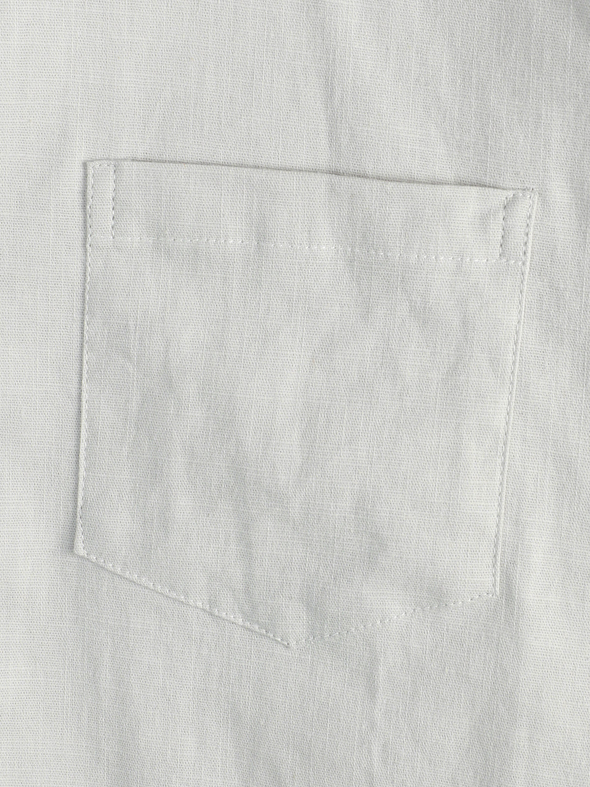 Camicia casual a maniche corte in lino e cotone da uomo