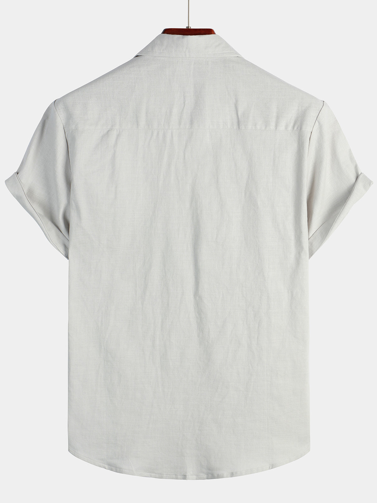 Camicia casual a maniche corte in lino e cotone da uomo