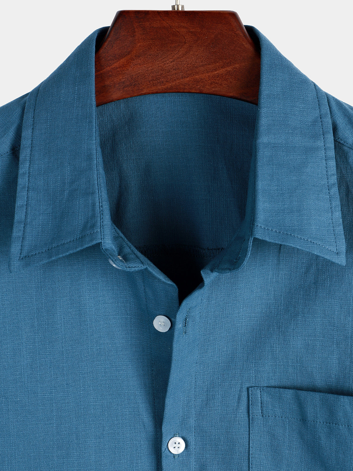 Camicia casual a maniche corte in lino e cotone da uomo