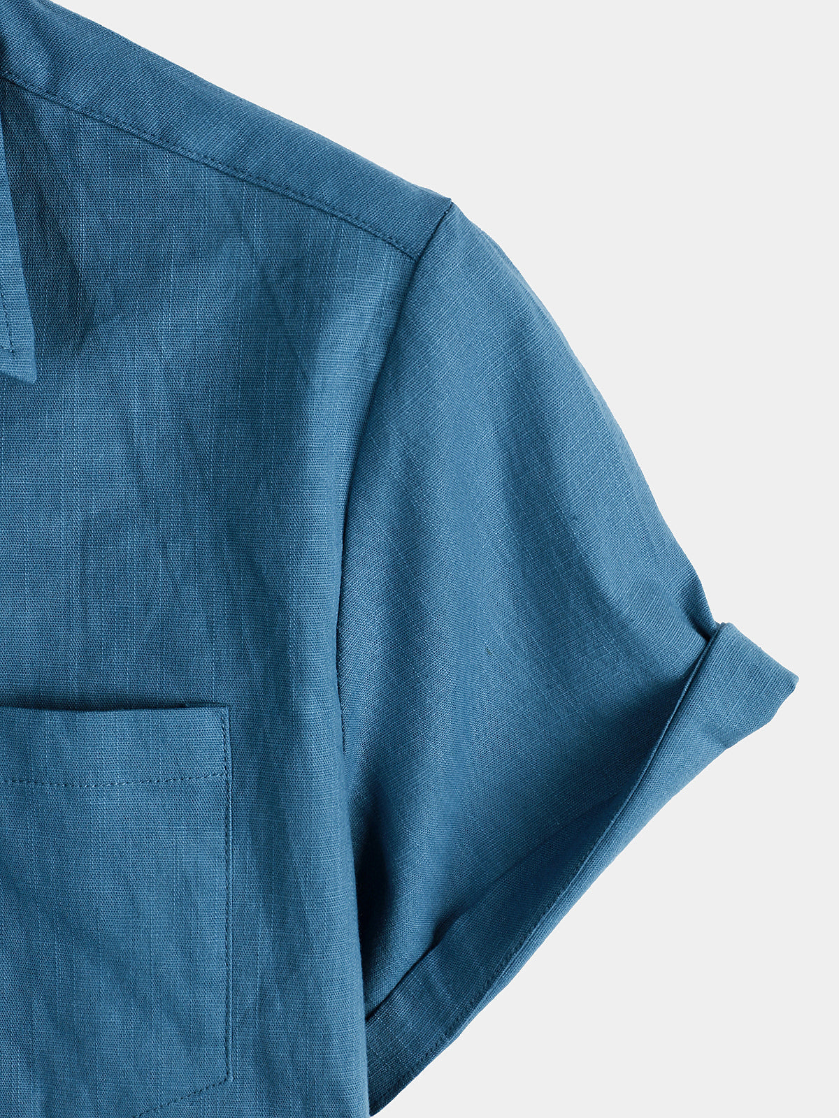 Camicia casual a maniche corte in lino e cotone da uomo