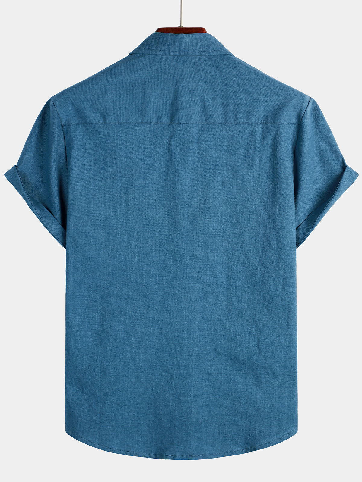 Camicia casual a maniche corte in lino e cotone da uomo