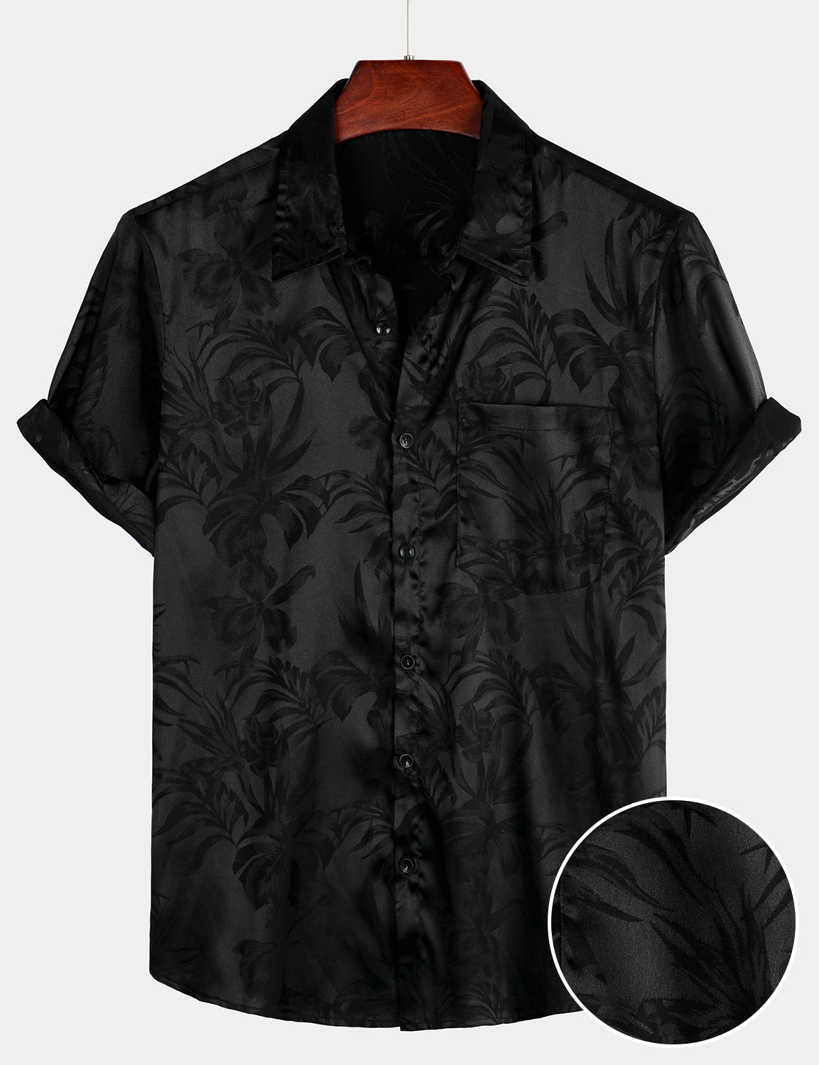 Camicia casual estiva in jacquard da uomo