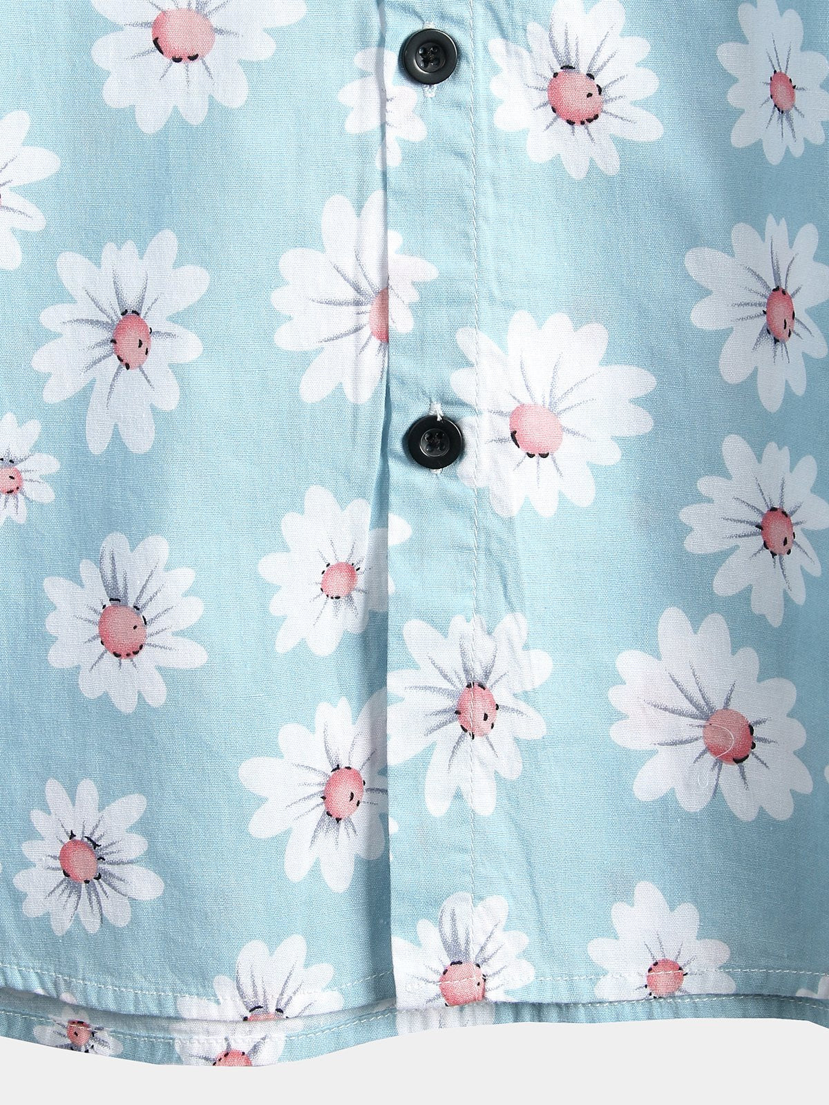 Camicia a maniche corte con stampa a fiori di margherite da uomo