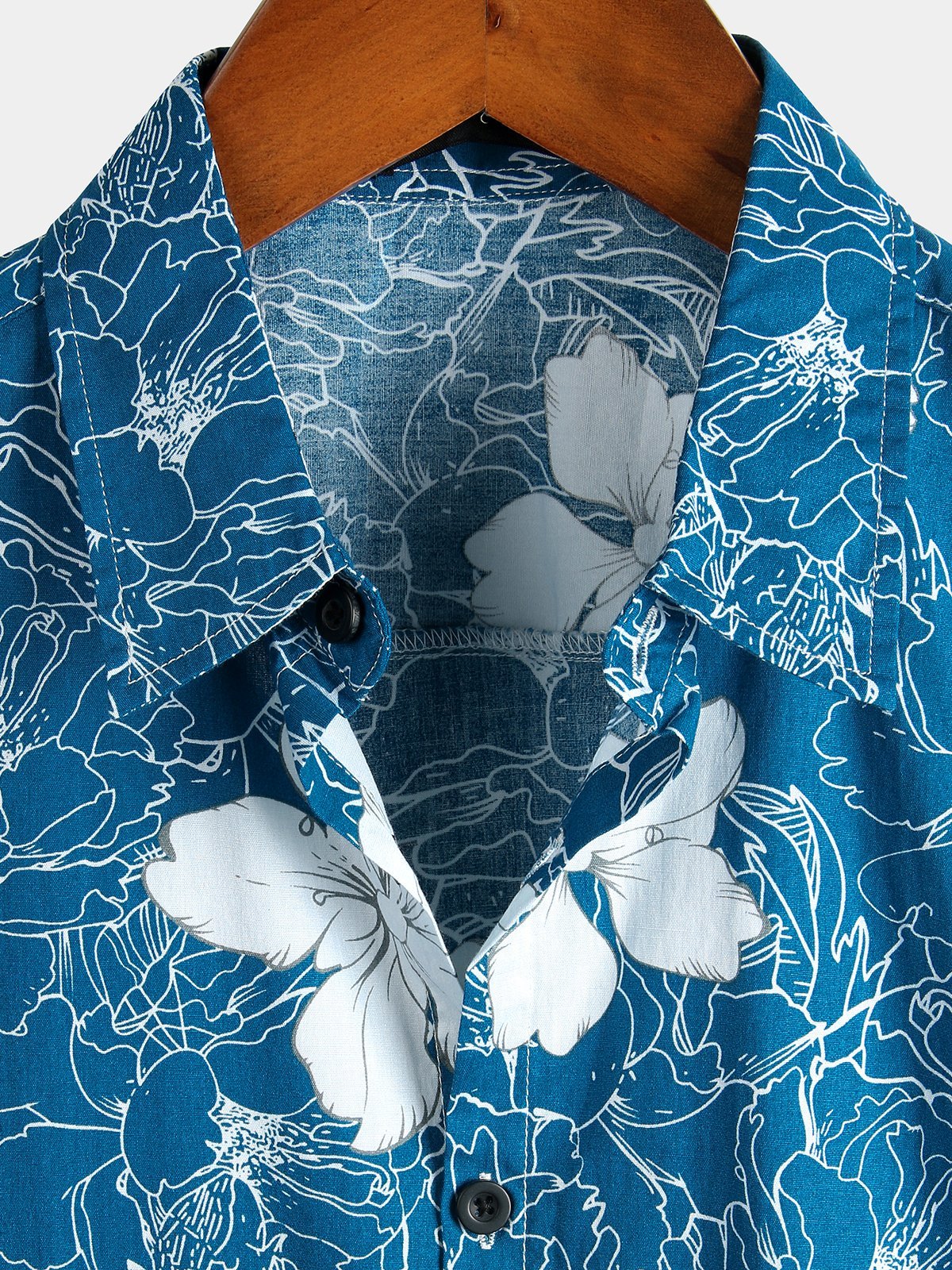 Camicia da uomo in cotone con stampa floreale per le feste