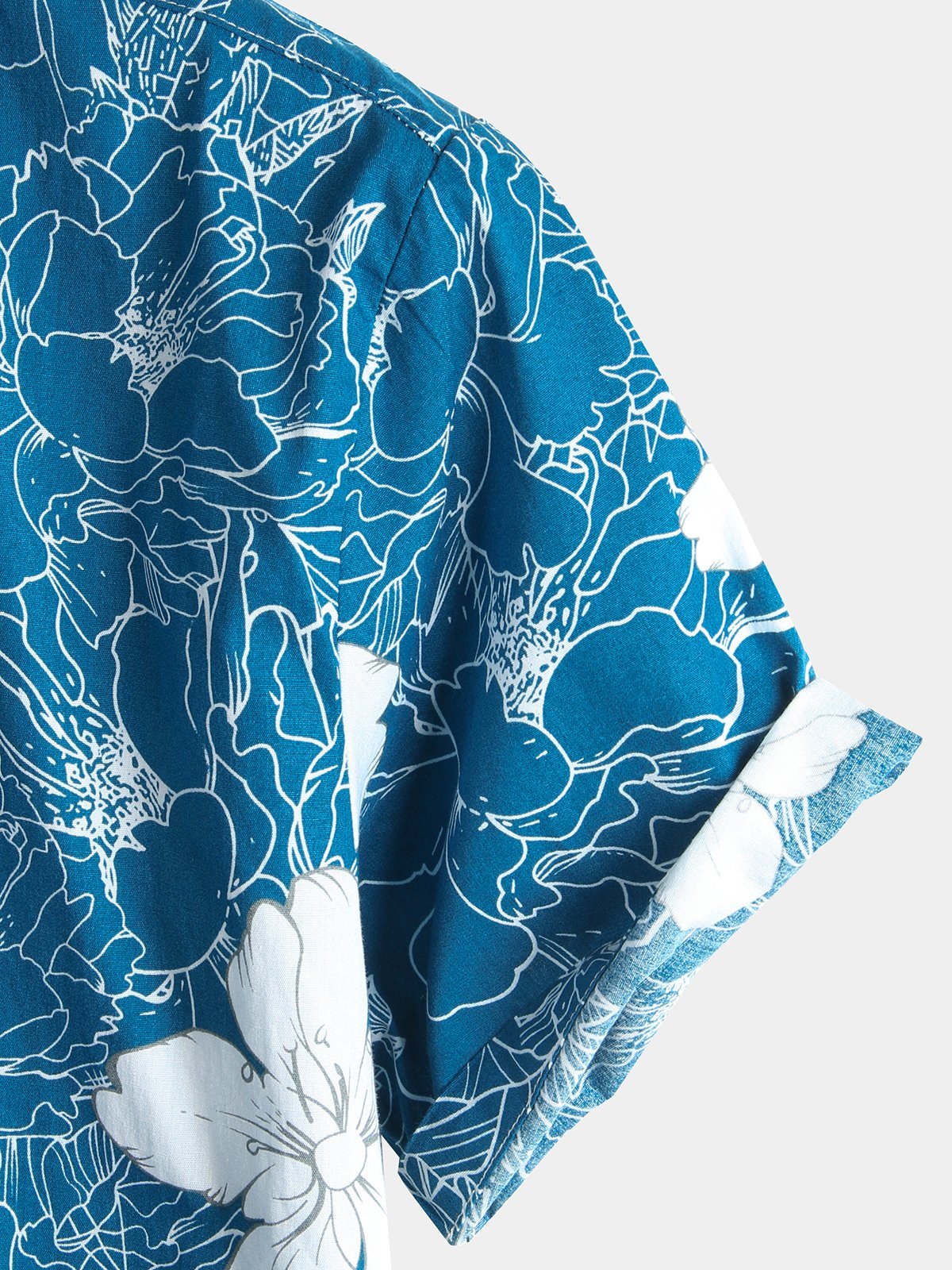 Camicia da uomo in cotone con stampa floreale per le feste