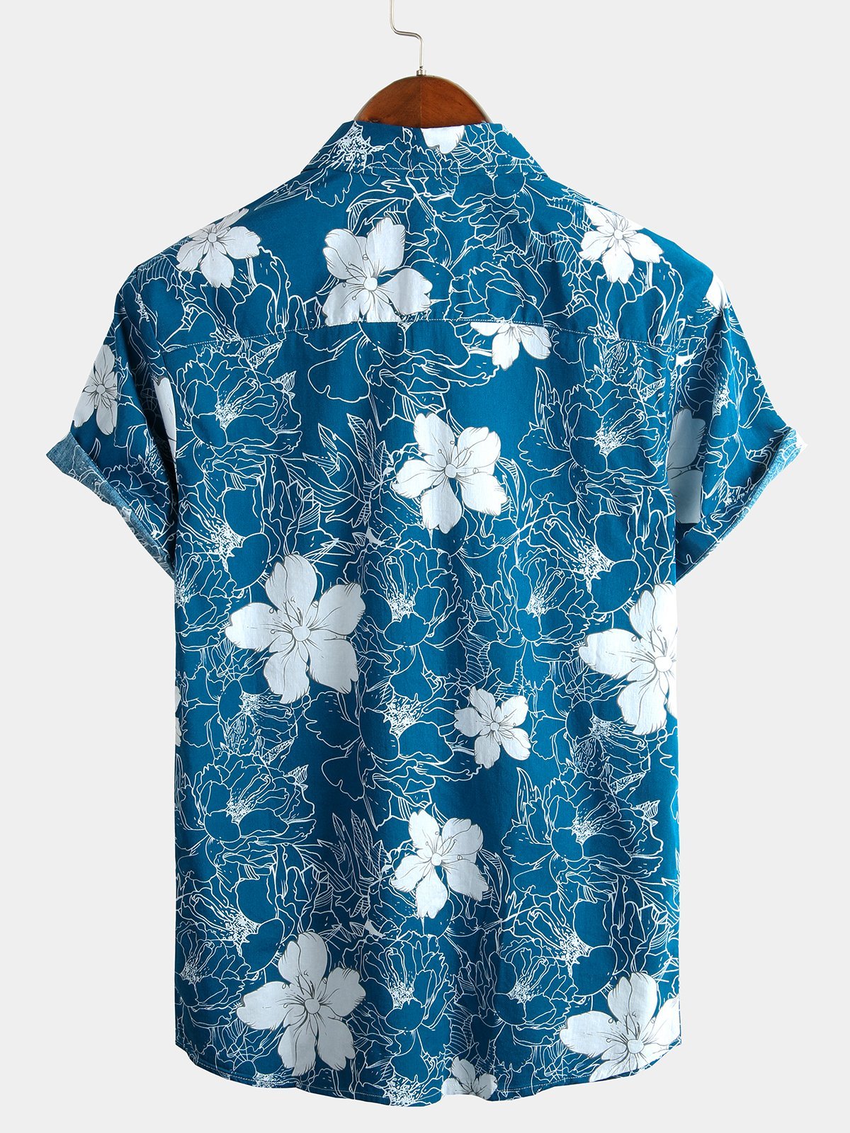 Camicia da uomo in cotone con stampa floreale per le feste