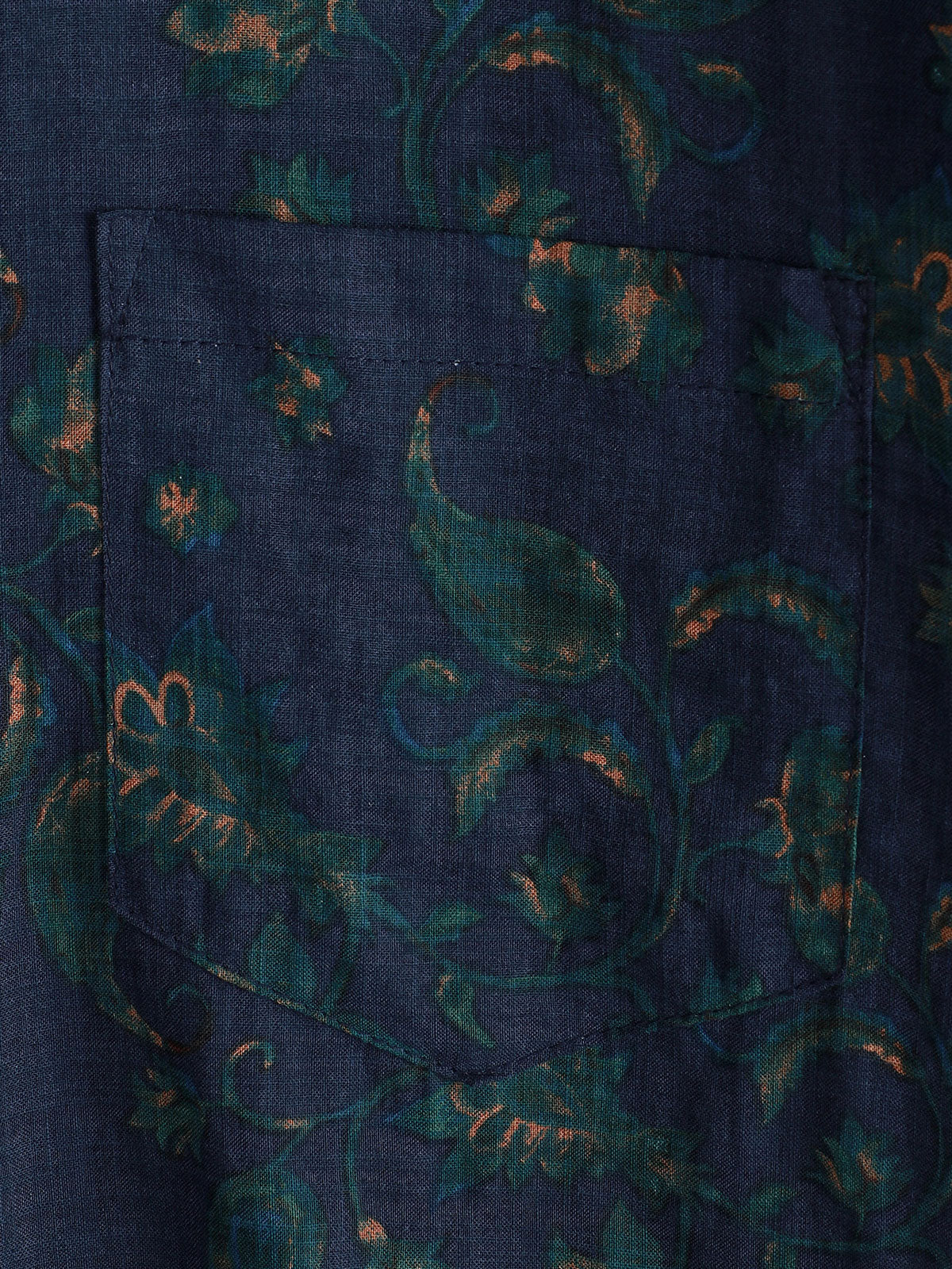 Camicia a maniche corte con stampa floreale blu da uomo