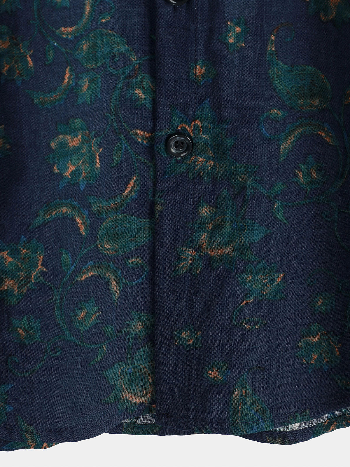 Camicia a maniche corte con stampa floreale blu da uomo
