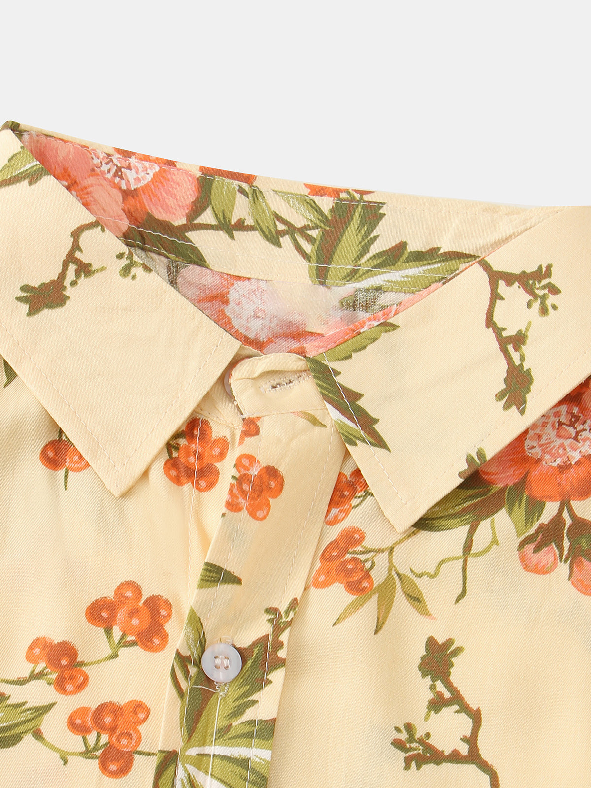 Camicia corta floreale retrò anni '70 da uomo