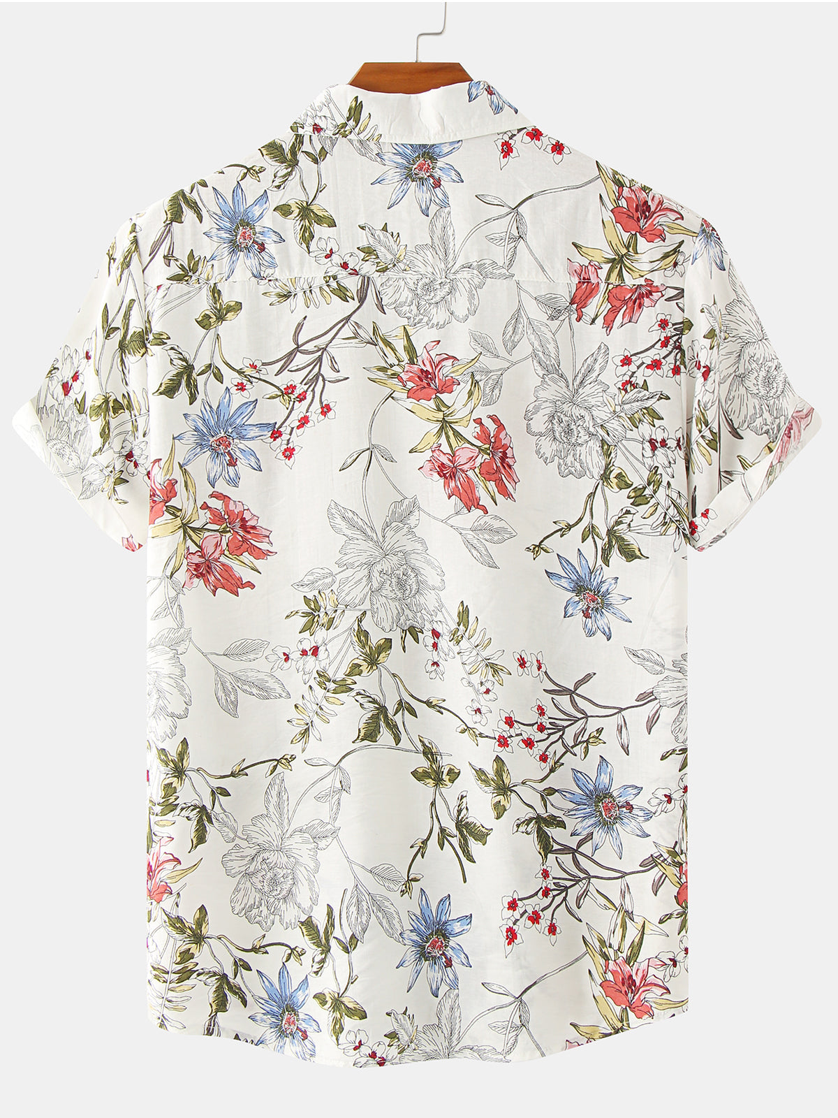 Camicia hawaiana estiva da uomo a maniche corte floreale vintage