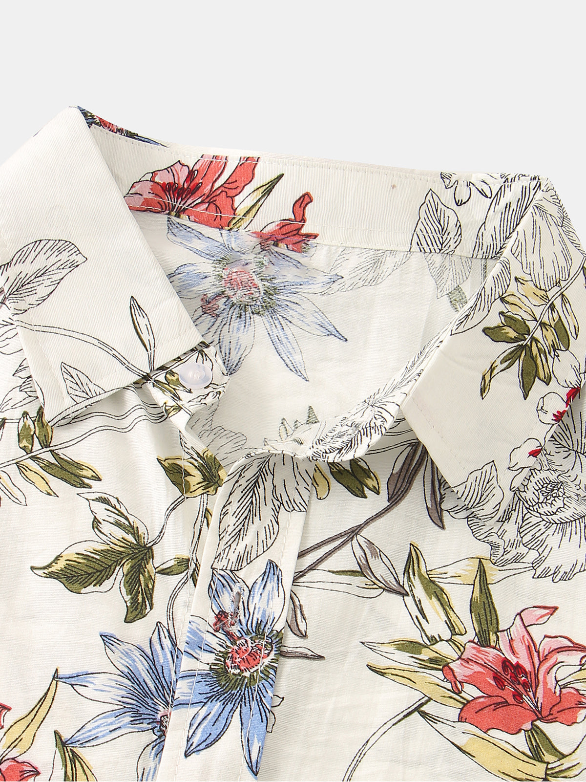 Camicia hawaiana estiva da uomo a maniche corte floreale vintage