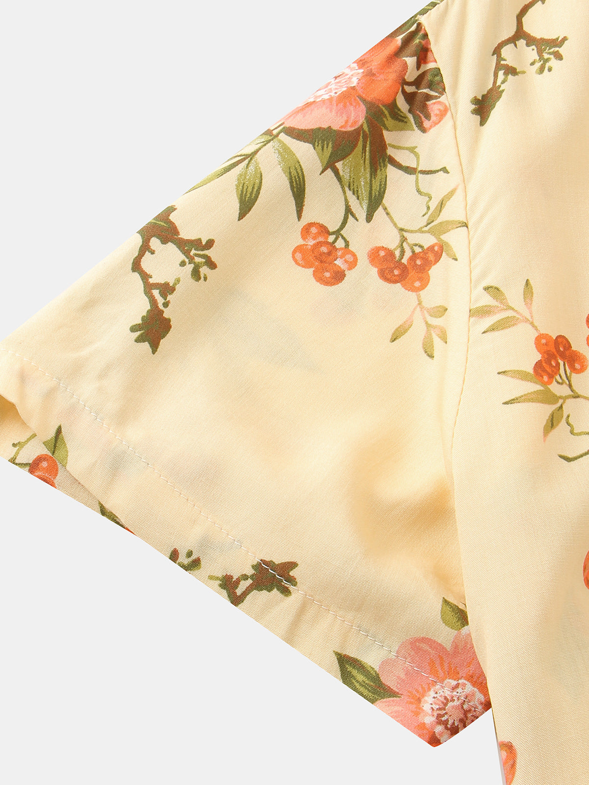Camicia corta floreale retrò anni '70 da uomo