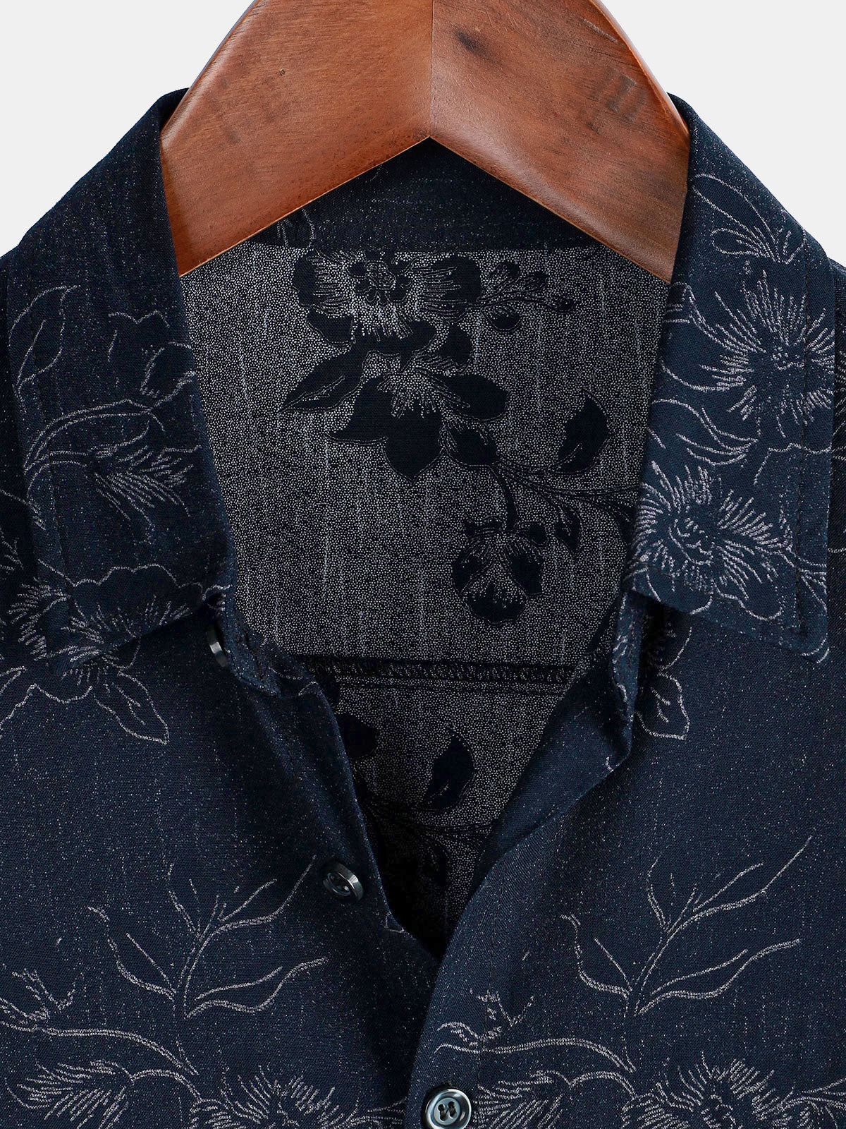 Camicia casual da uomo a maniche corte con stampa floreale