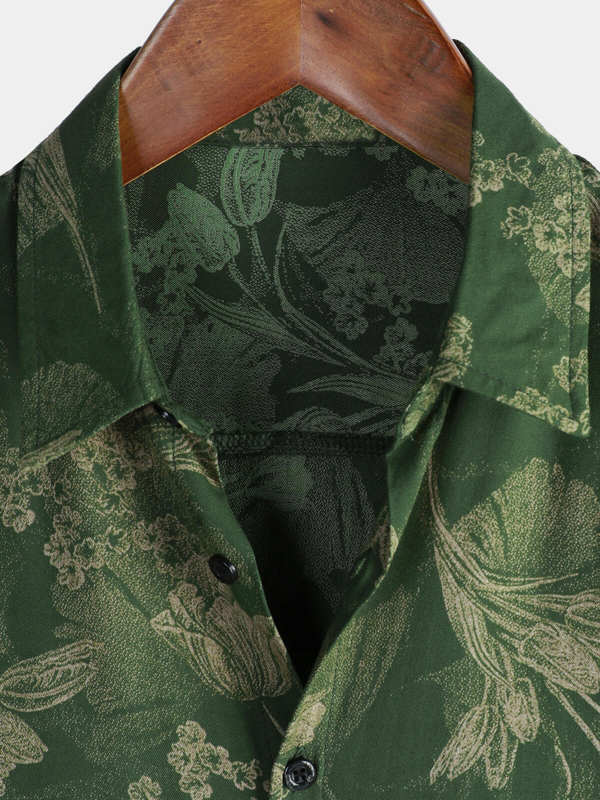 Camicia a maniche corte vintage verde da uomo