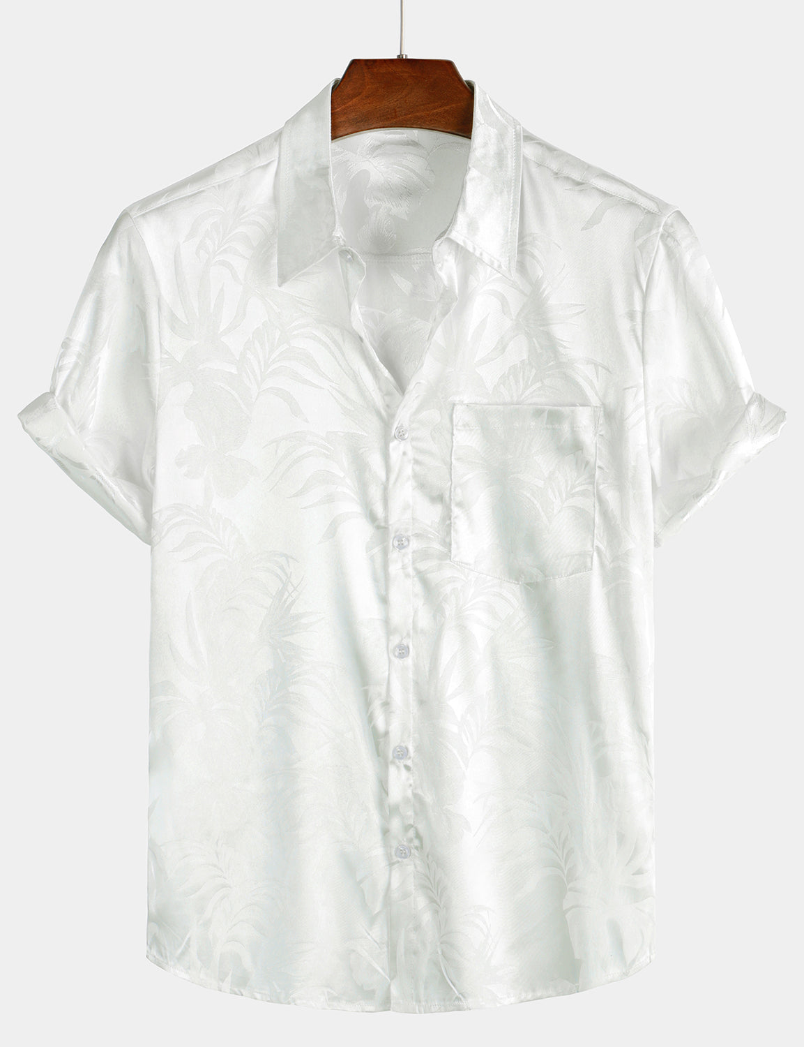 Camicia casual estiva in jacquard da uomo