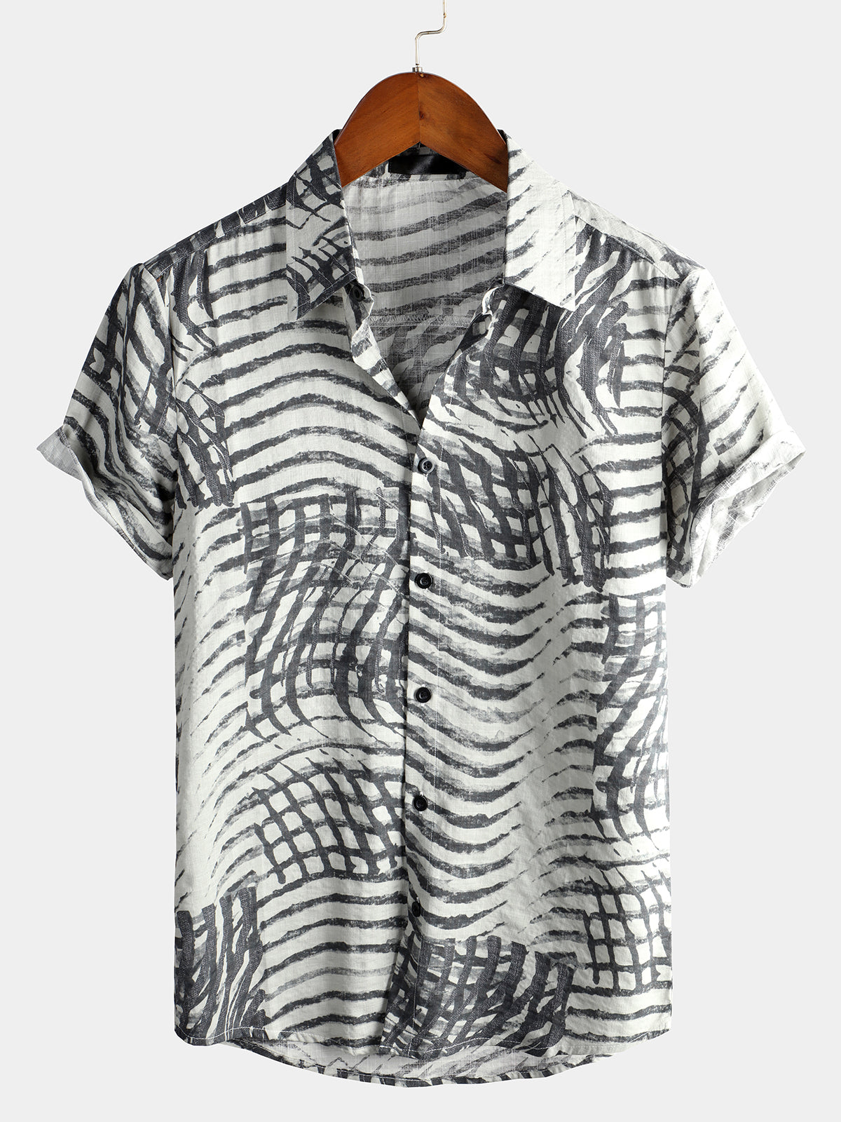 Camicia retrò a maniche corte da uomo